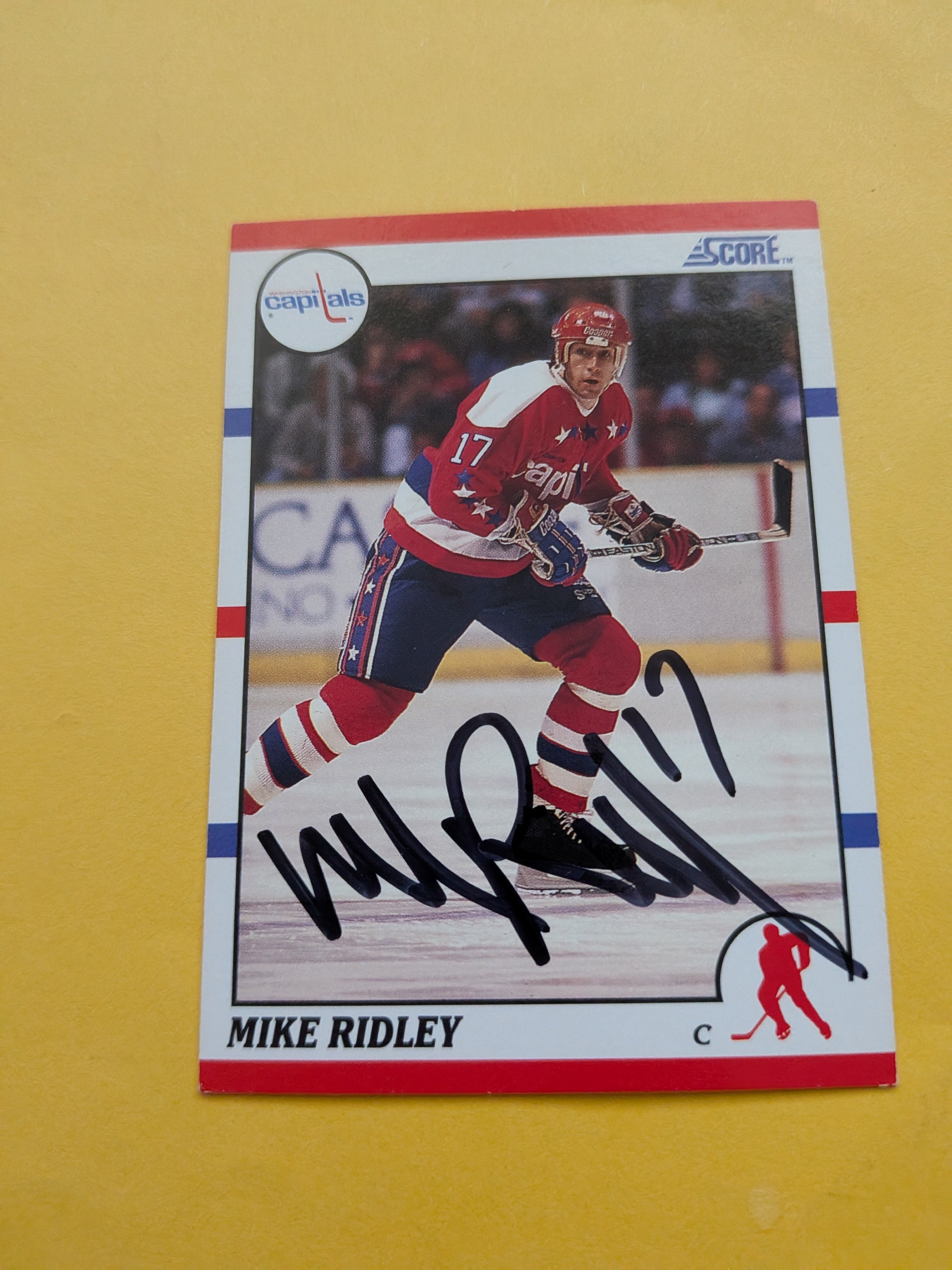 Mike Ridley Signed Washington Capitals Card F