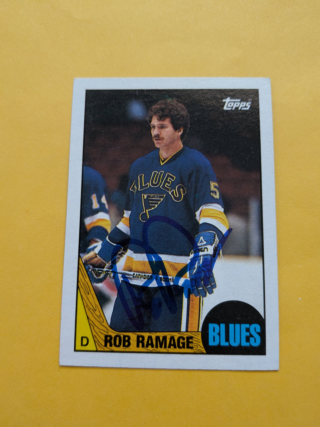 Rob Ramage Signed St. Louis Blues Card A