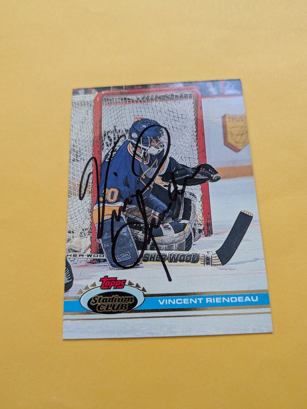 Vincent Riendeau Signed St. Louis Blues Card B