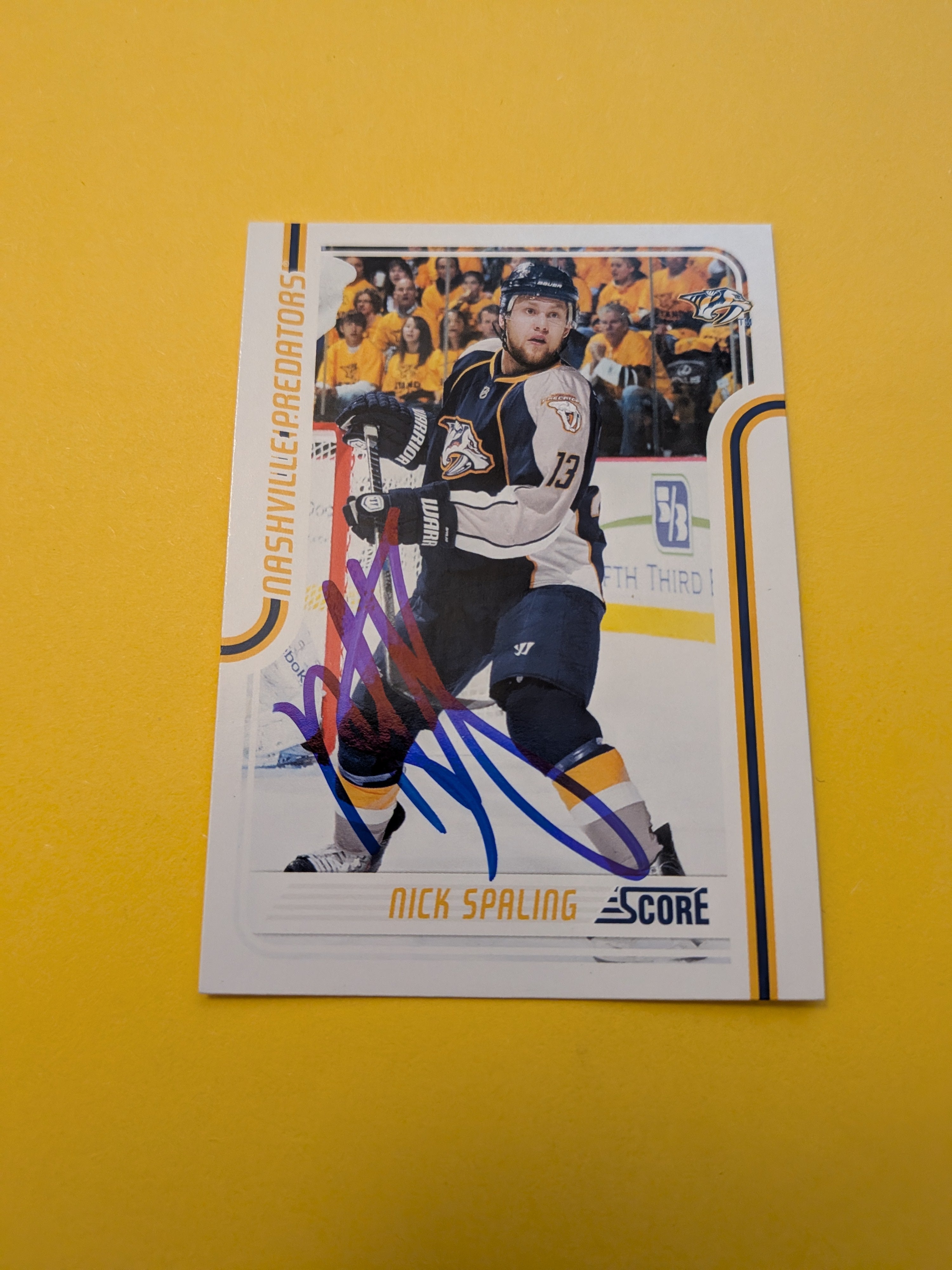 Nick Spaling Signed Nashville Predators Card A
