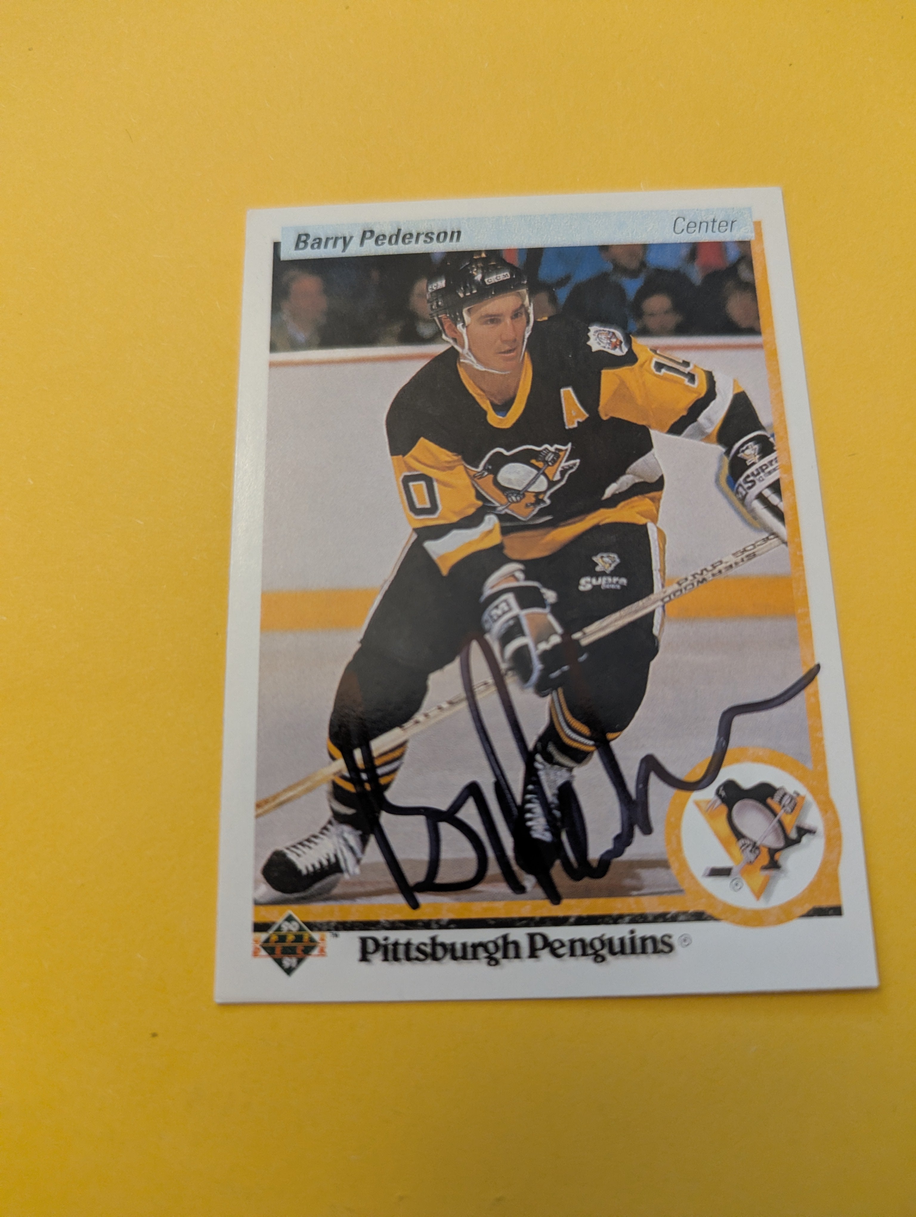 Barry Pederson Signed Pittsburgh Penguins Card