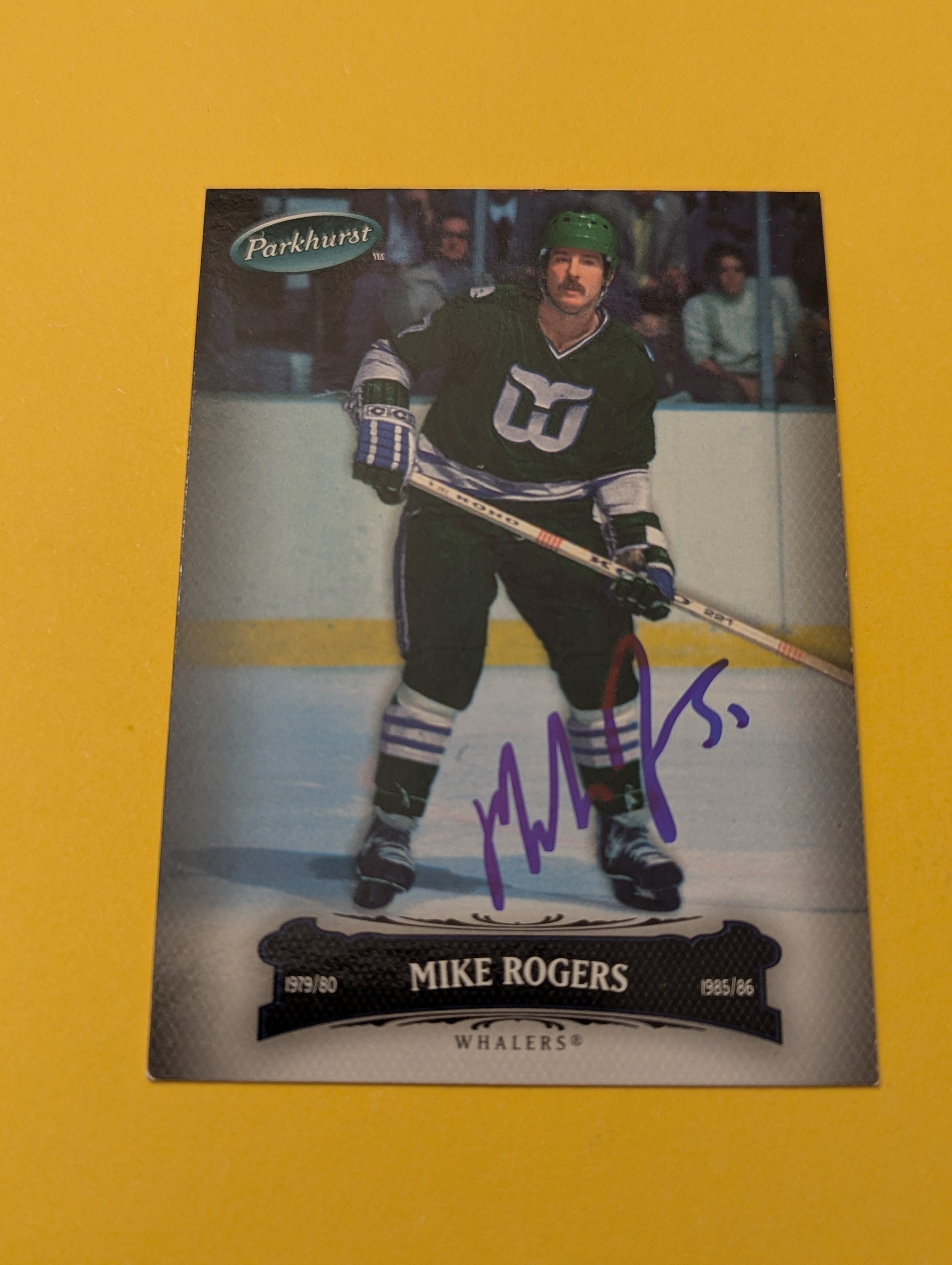 Mike Rodgers Signed Hartford Whalers Card