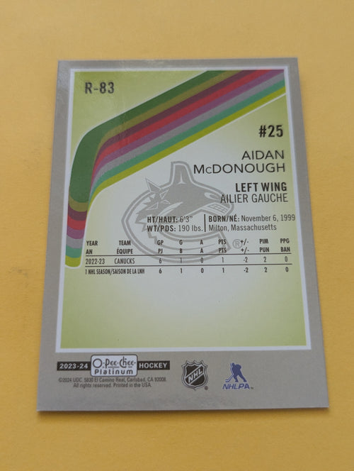 Aidan Mcdonough 23-24 OPC Platinum Retro Rookie Card