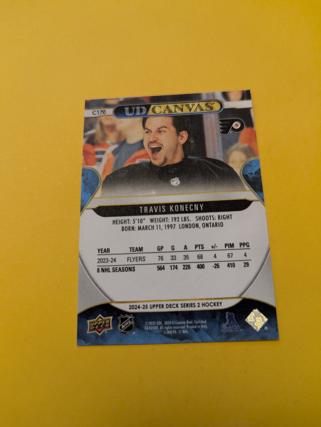 Travis Konecny 24-25 Upper Deck UD Canvas Card