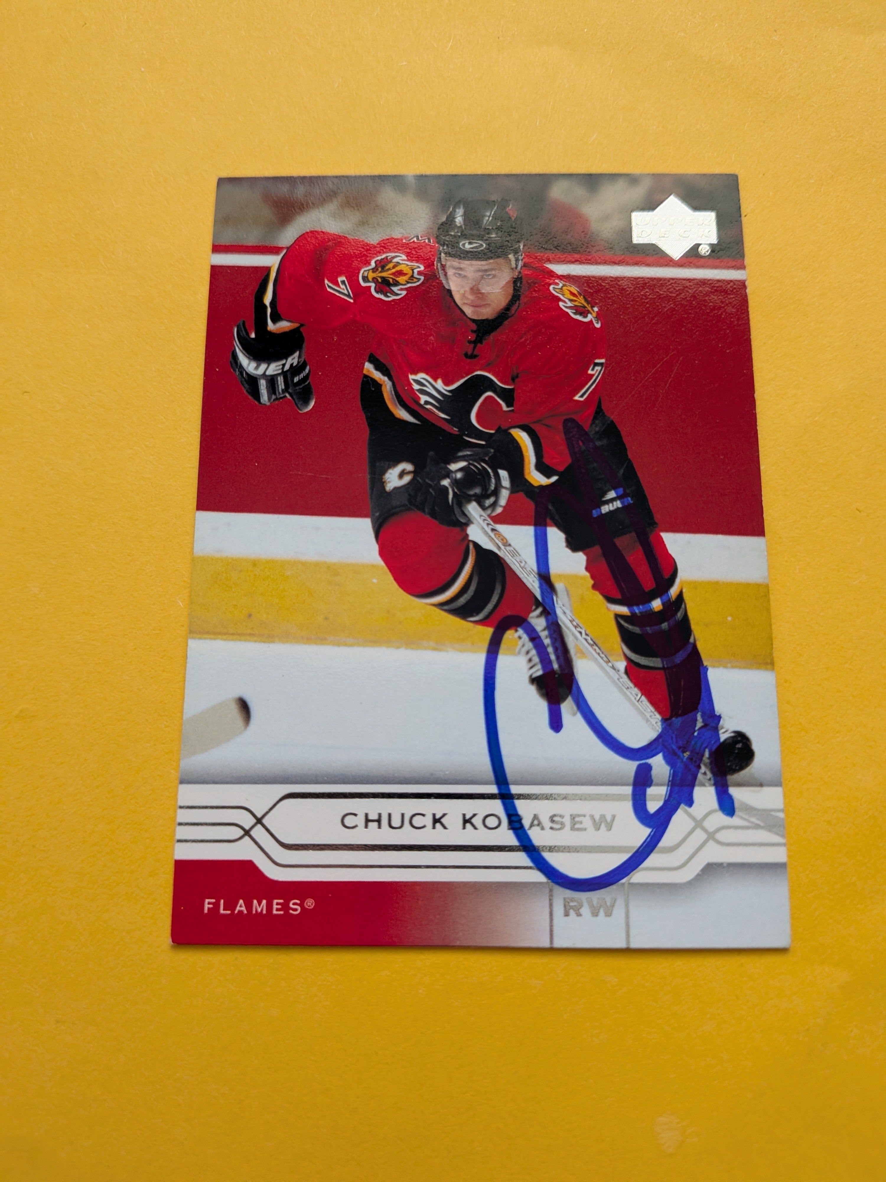 Chuck Kobasew Signed Calgary Flames Card E