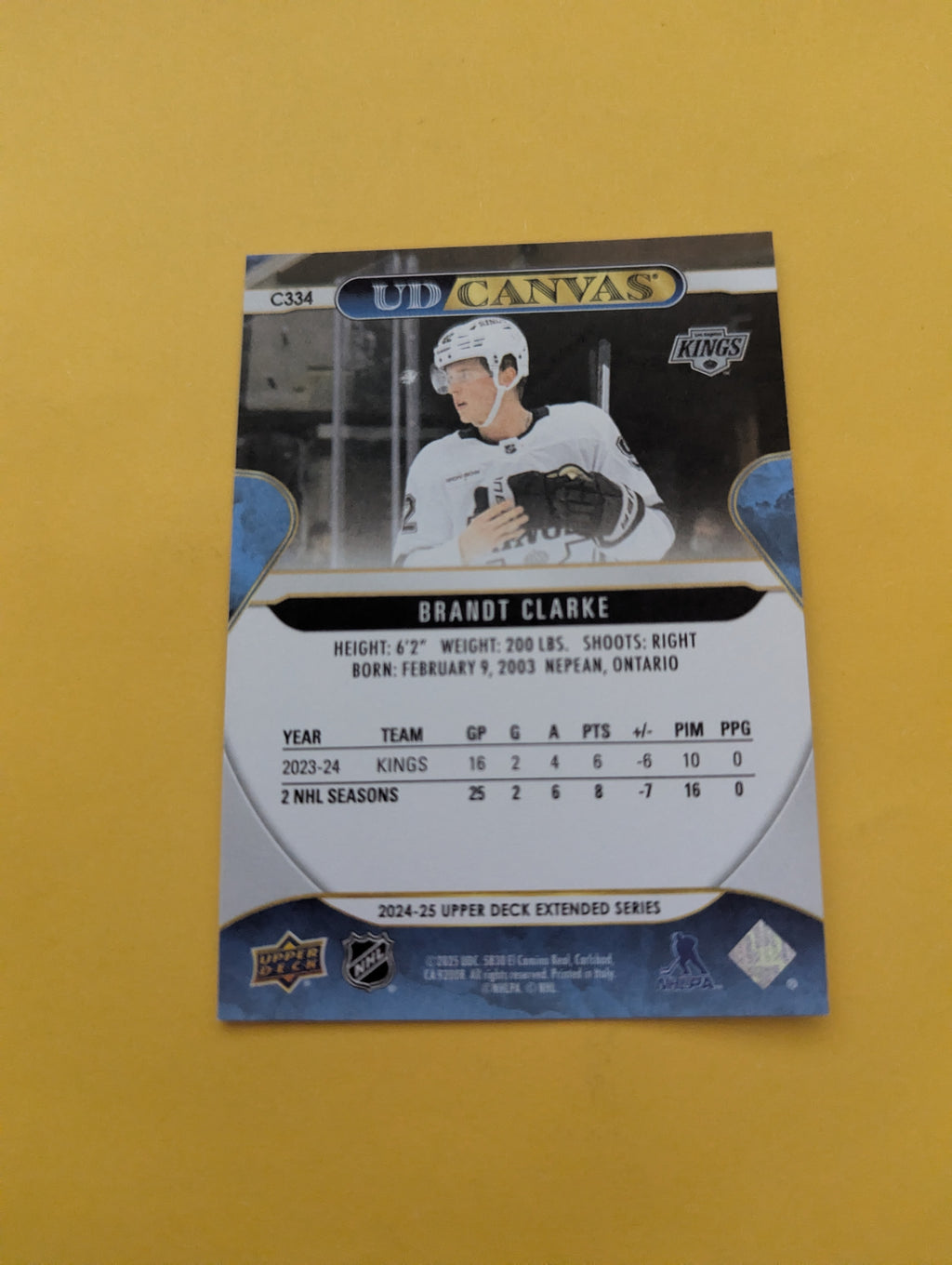 Brandt Clarke 24-25 Upper Deck UD Canvas Card
