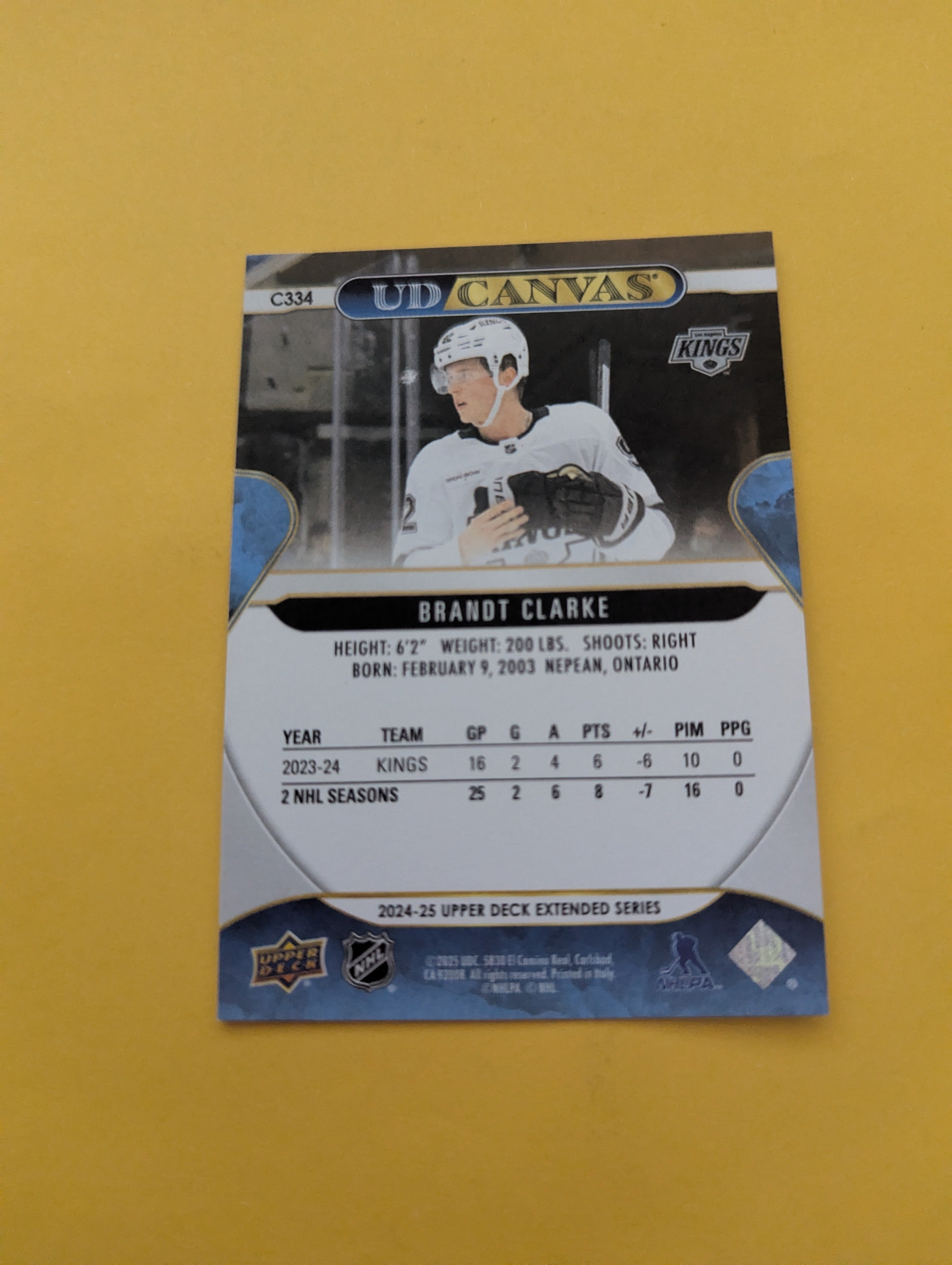 Brandt Clarke 24-25 Upper Deck UD Canvas Card