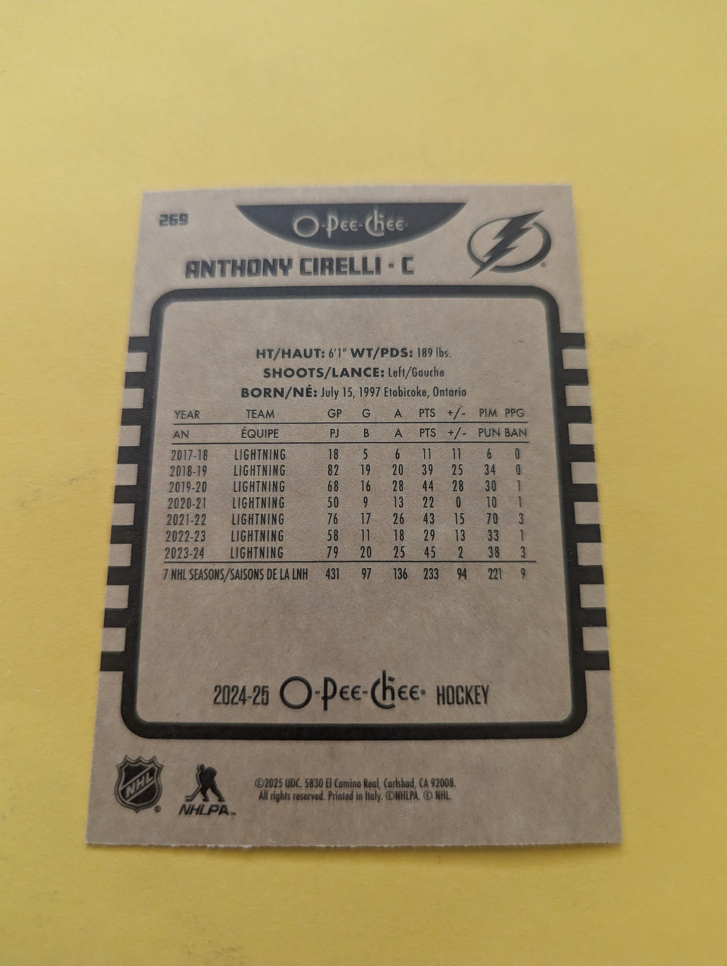 Anthony Cirelli 24-25 OPC Retro Card