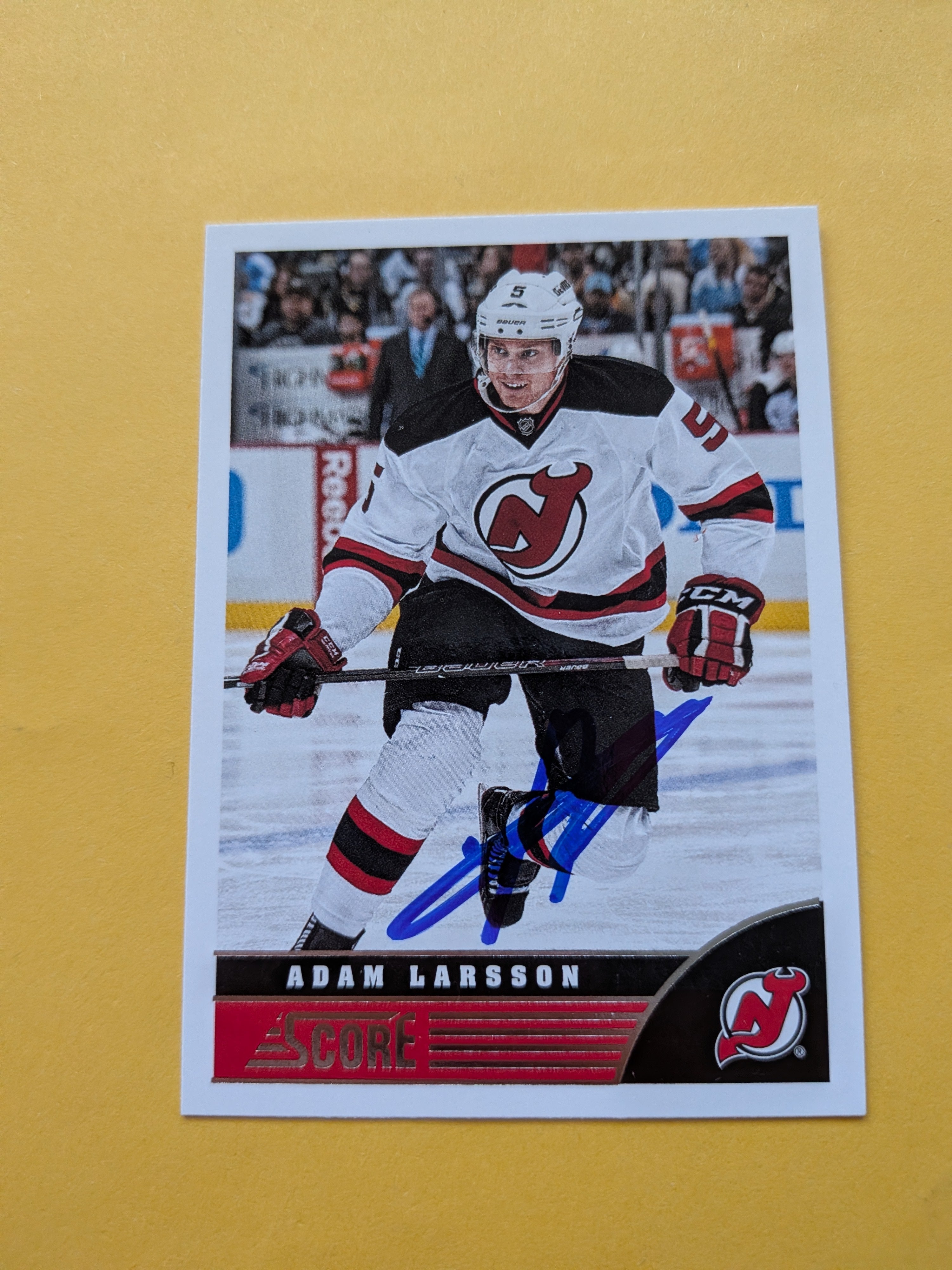 Adam Larsson Signed New Jersey Devils Card B