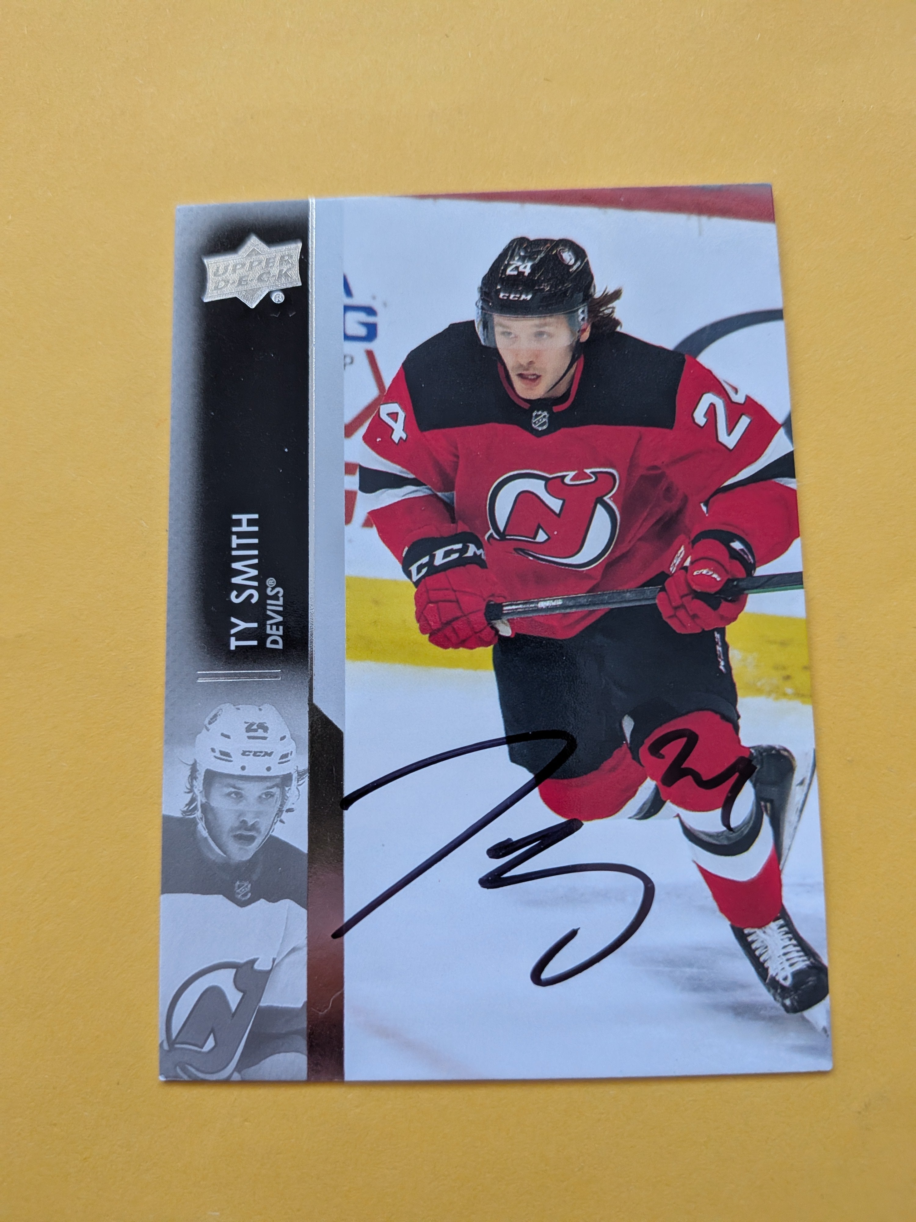 Ty Smith Signed New Jersey Devils Card C