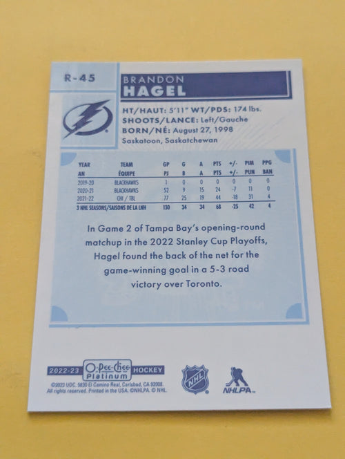 Brandon Hagel 22-23 OPC Platinum Retro Card