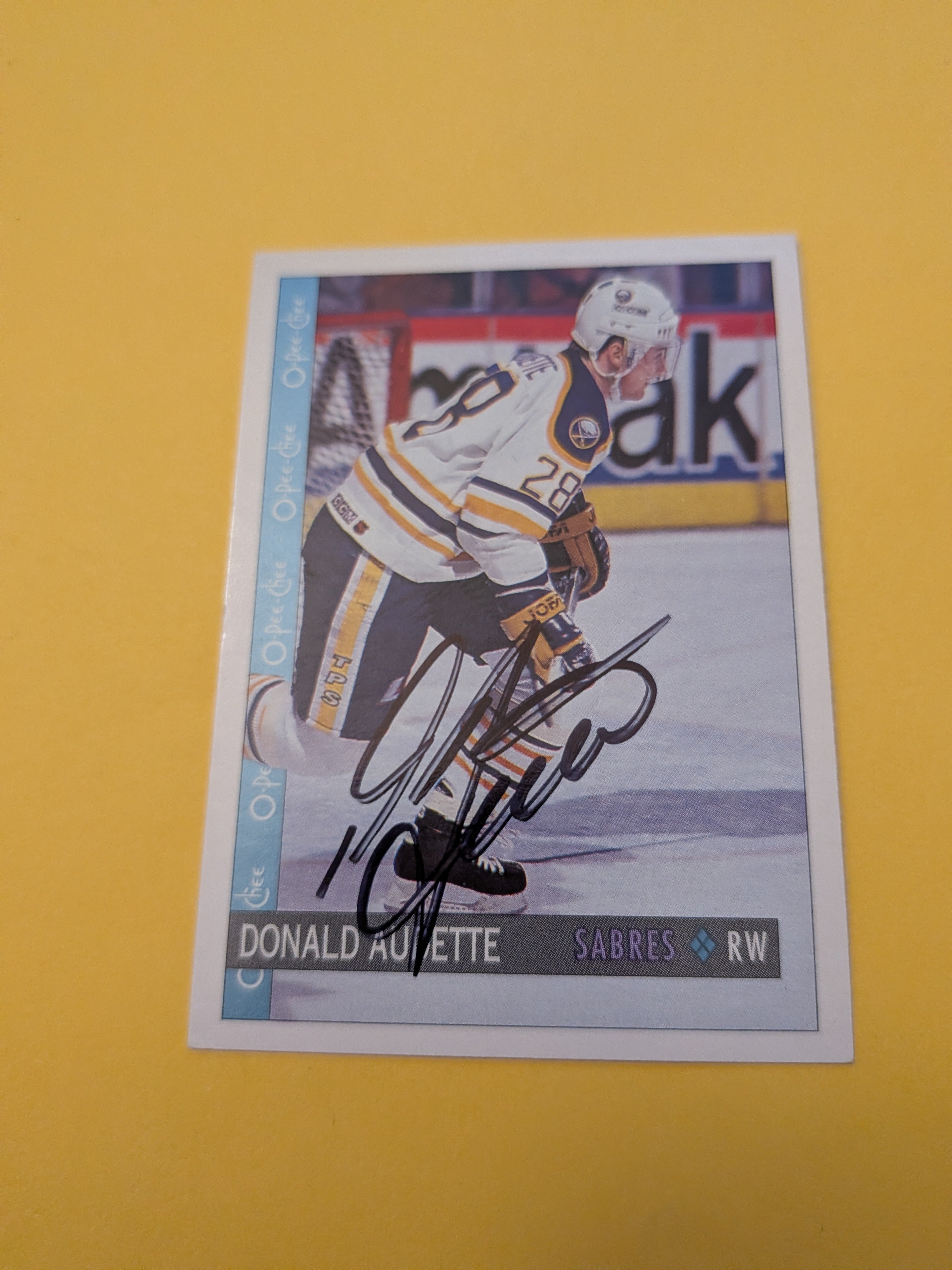 Donald Audette Signed Buffalo Sabres Card L