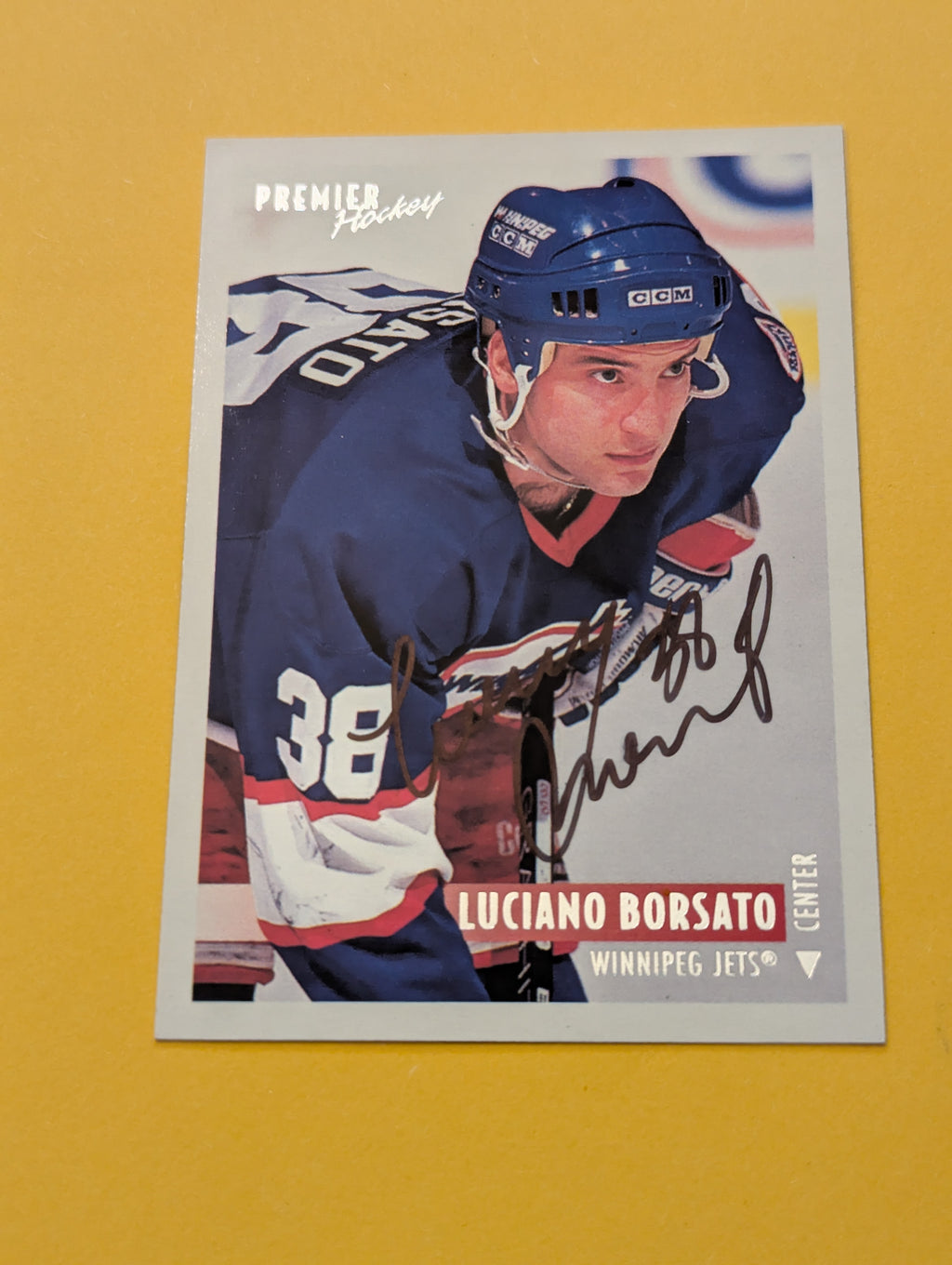 Luciano Borsato Signed Winnipeg Jets Card