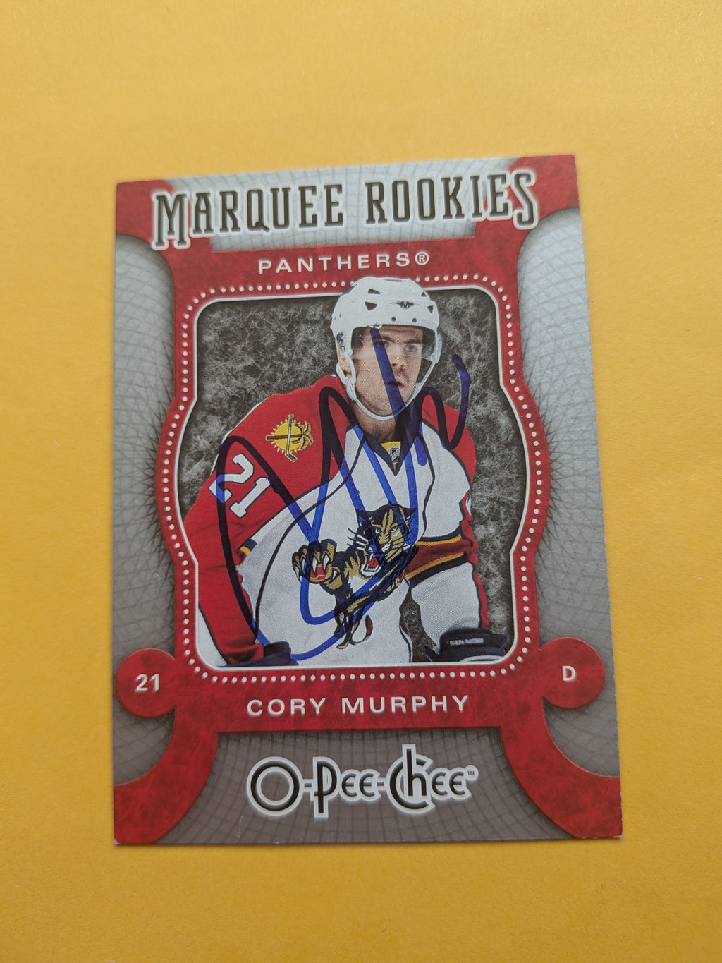 Cory Murphy Signed Florida Panthers Rookie Card A