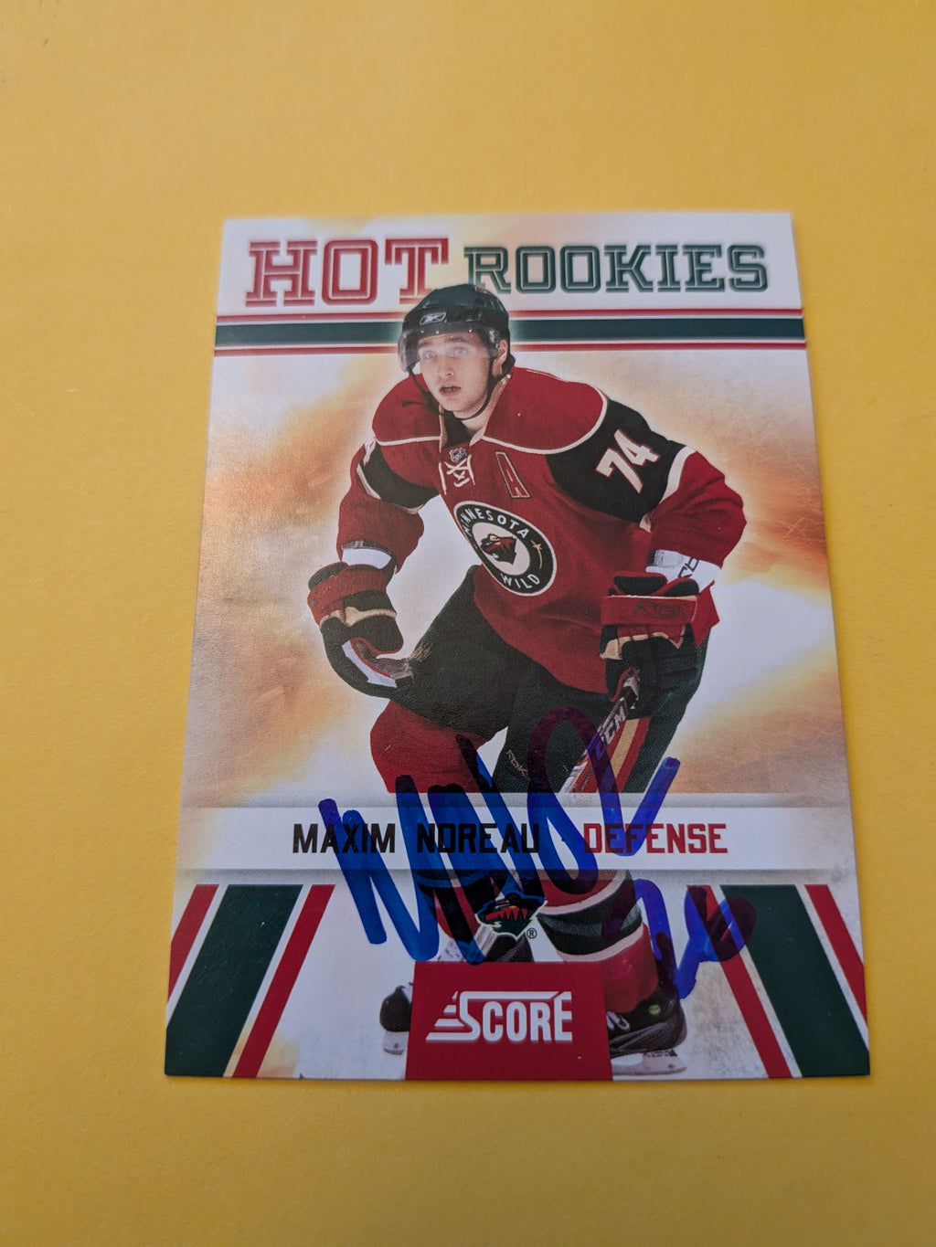 Maxim Noreau Signed Minnesota Wild Rookie Card A