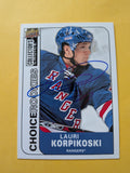 Lauri Korpikoski Signed New York Rangers Rookie Card A