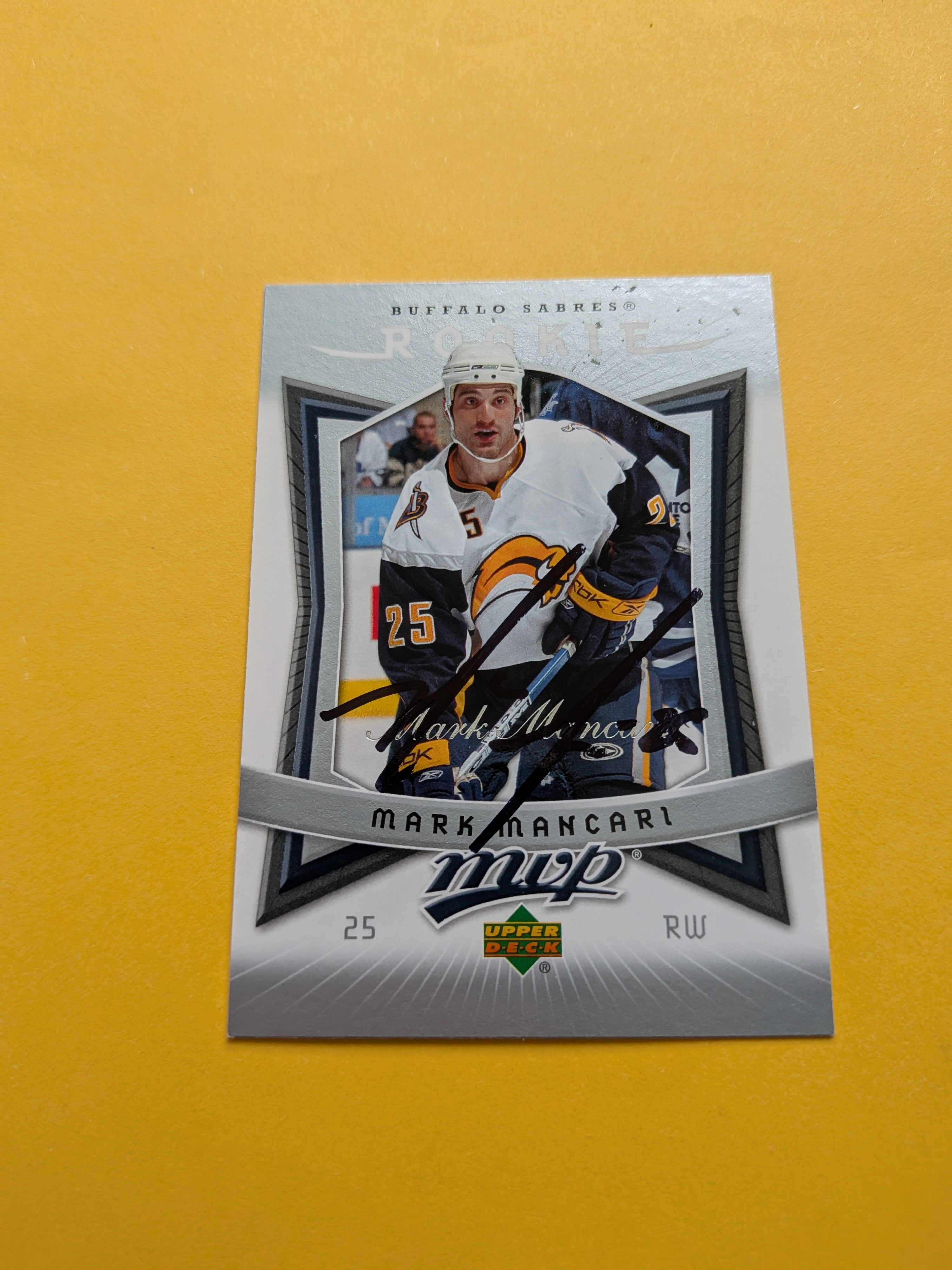 Mark Mancari Signed Buffalo Sabres Rookie Card C