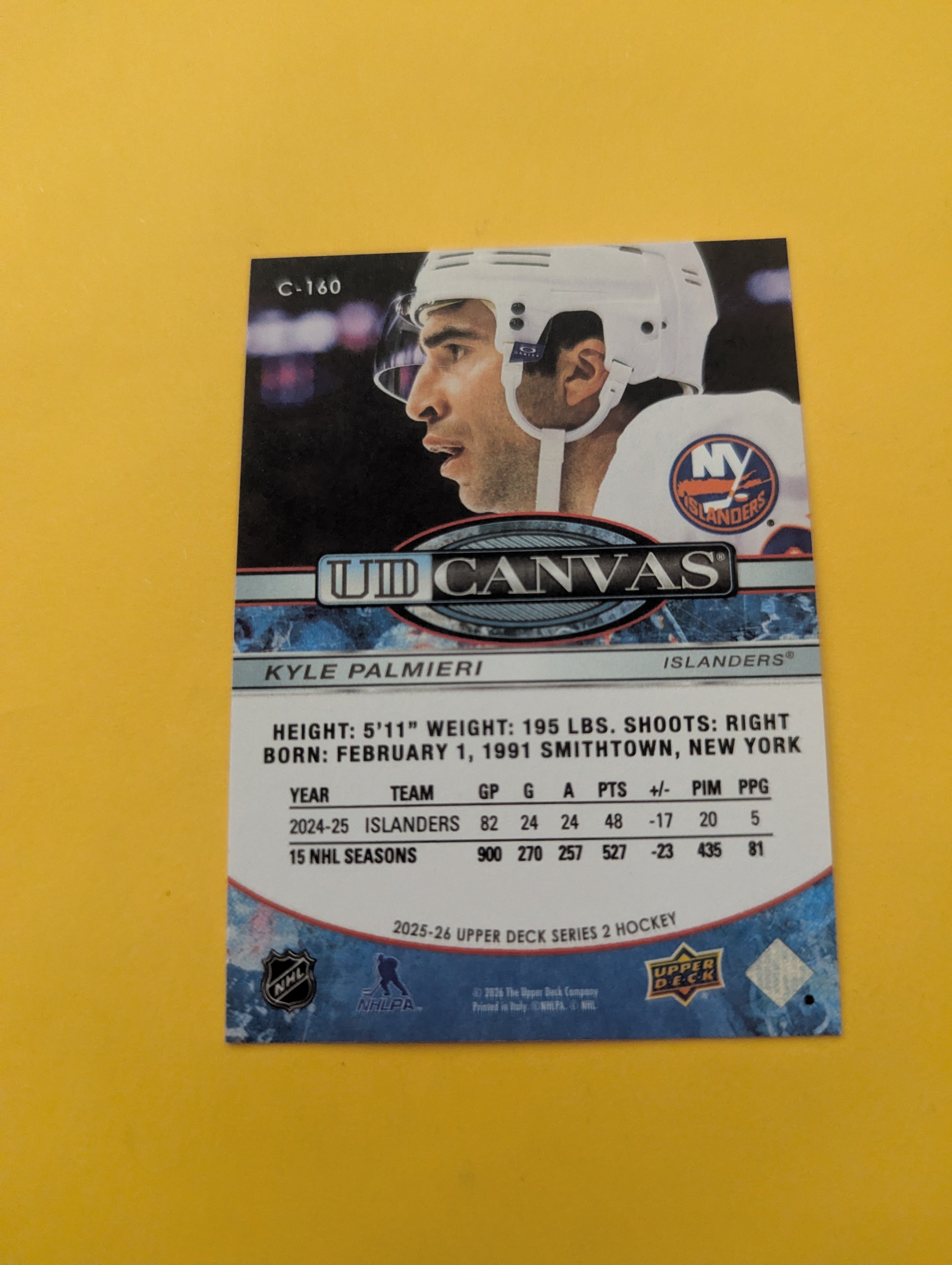 Kyle Palmieri 25-26 Upper Deck UD Canvas Card