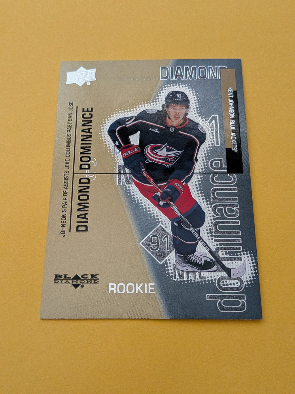 Kent Johnson 22-23 Upper Deck Black Diamond Dominance Card 743/1000