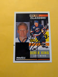 Derek King Signed New York Islanders Card B
