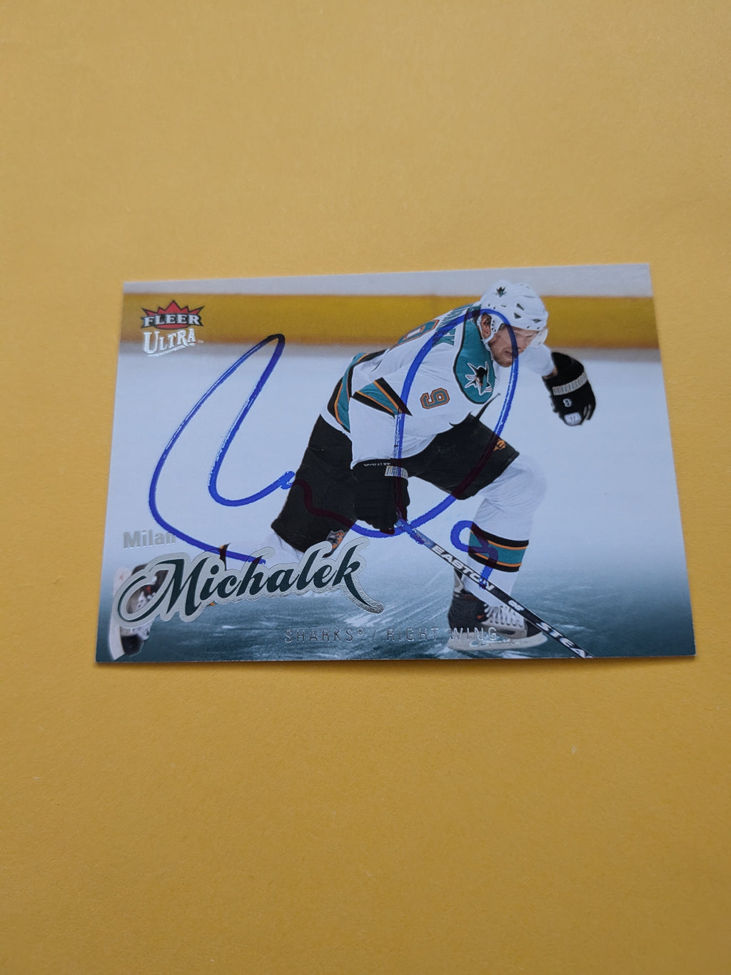 Milan Michalek Signed San Jose Sharks Card L