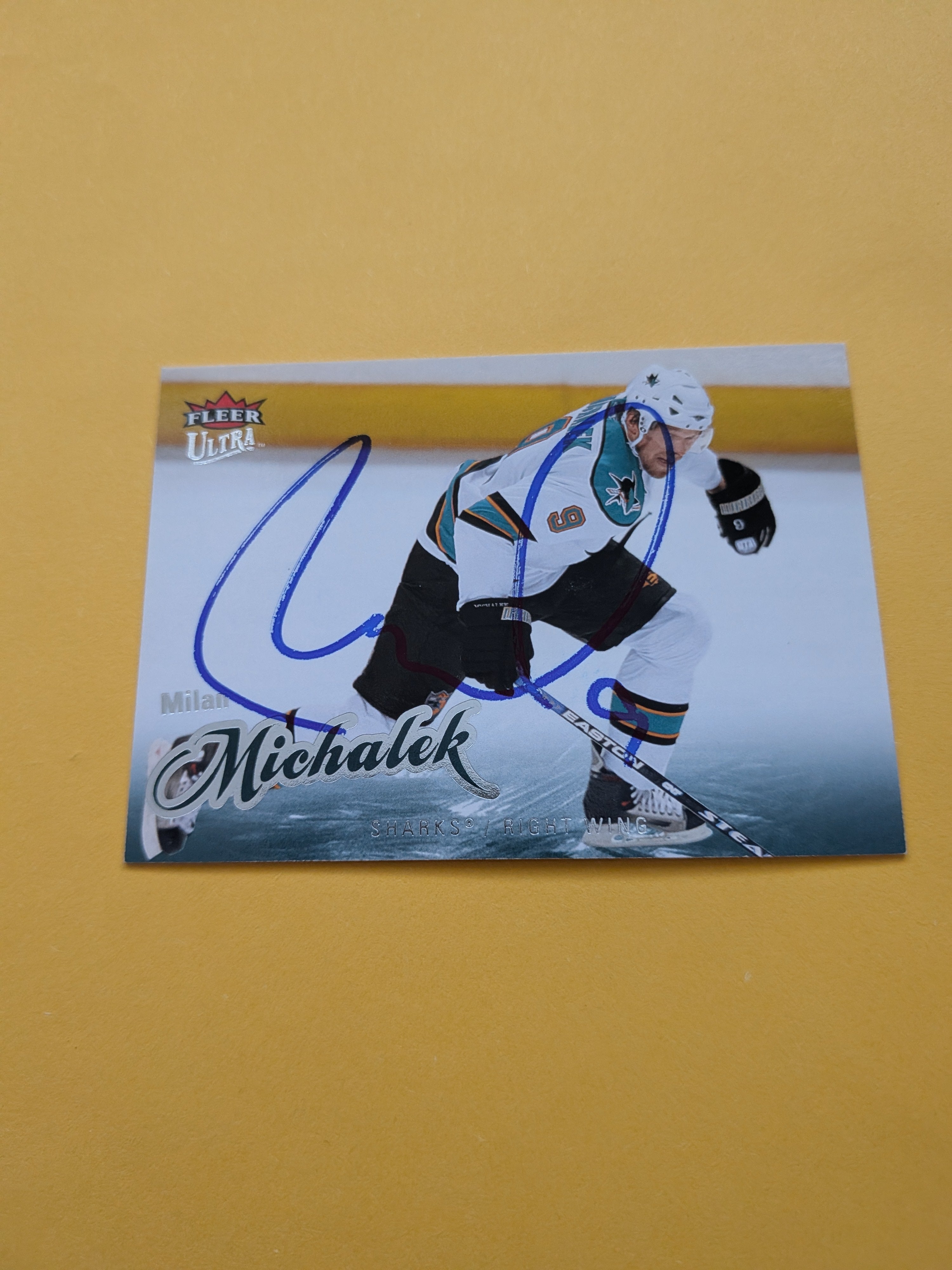 Milan Michalek Signed San Jose Sharks Card L
