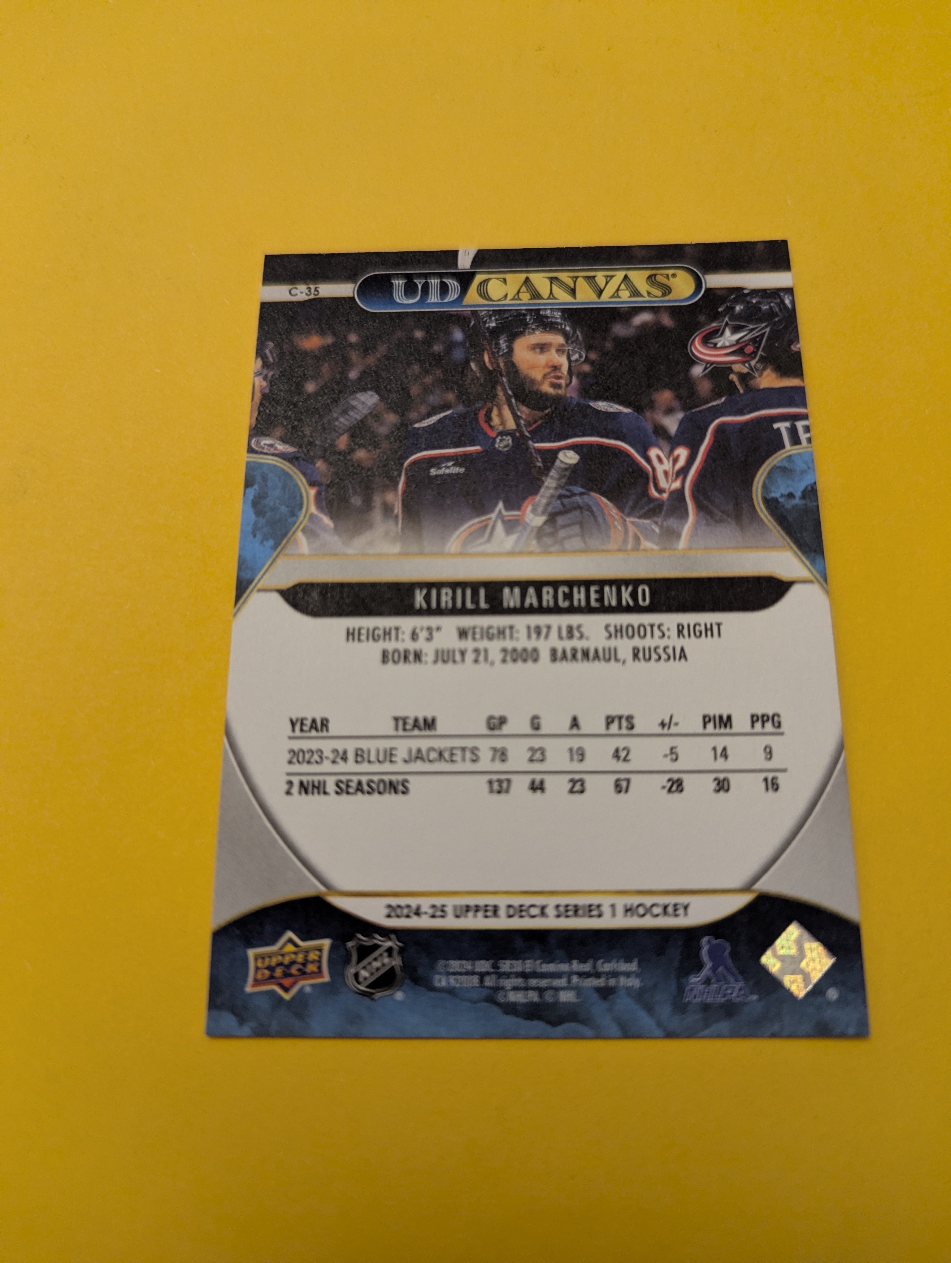 Kirill Marchenko 24-25 Upper Deck UD Canvas Card