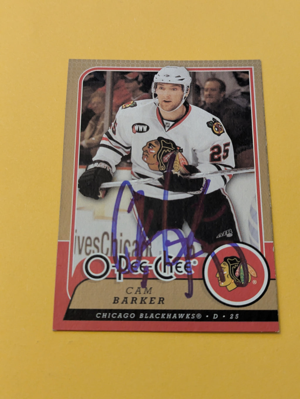 Cam Barker Signed Chicago Blackhawks Card