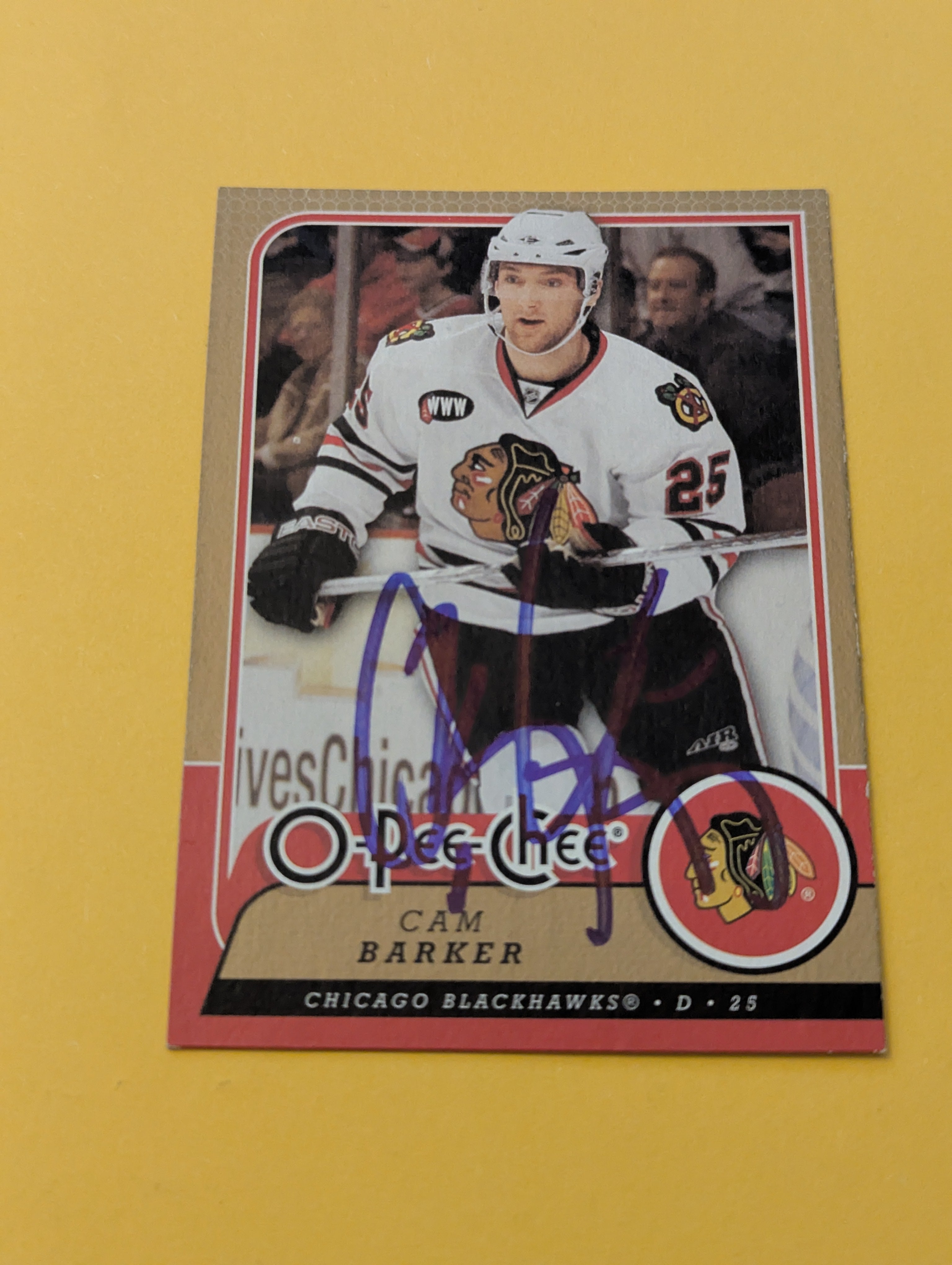 Cam Barker Signed Chicago Blackhawks Card