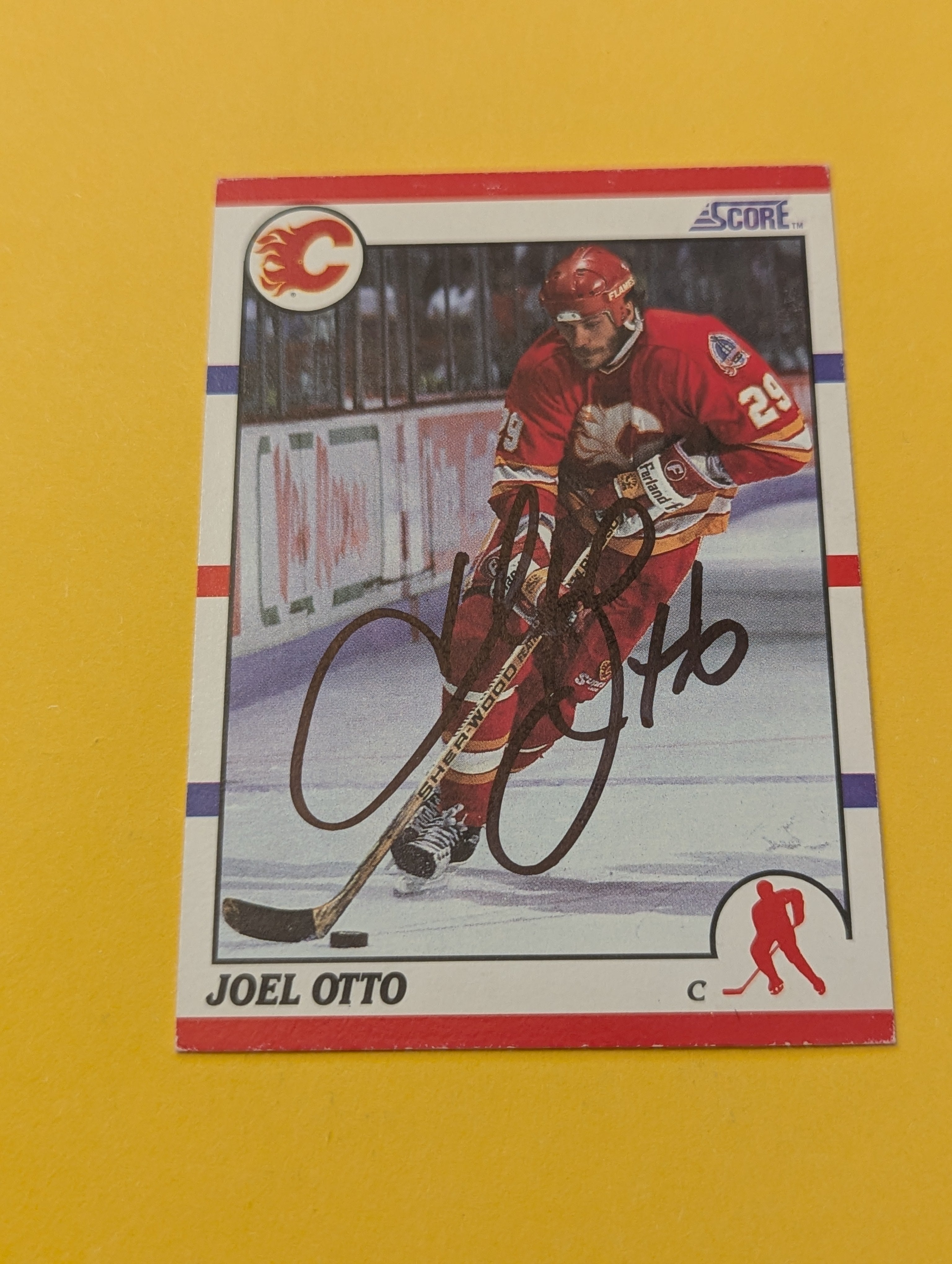 Joel Otto Signed Calgary Flames Card
