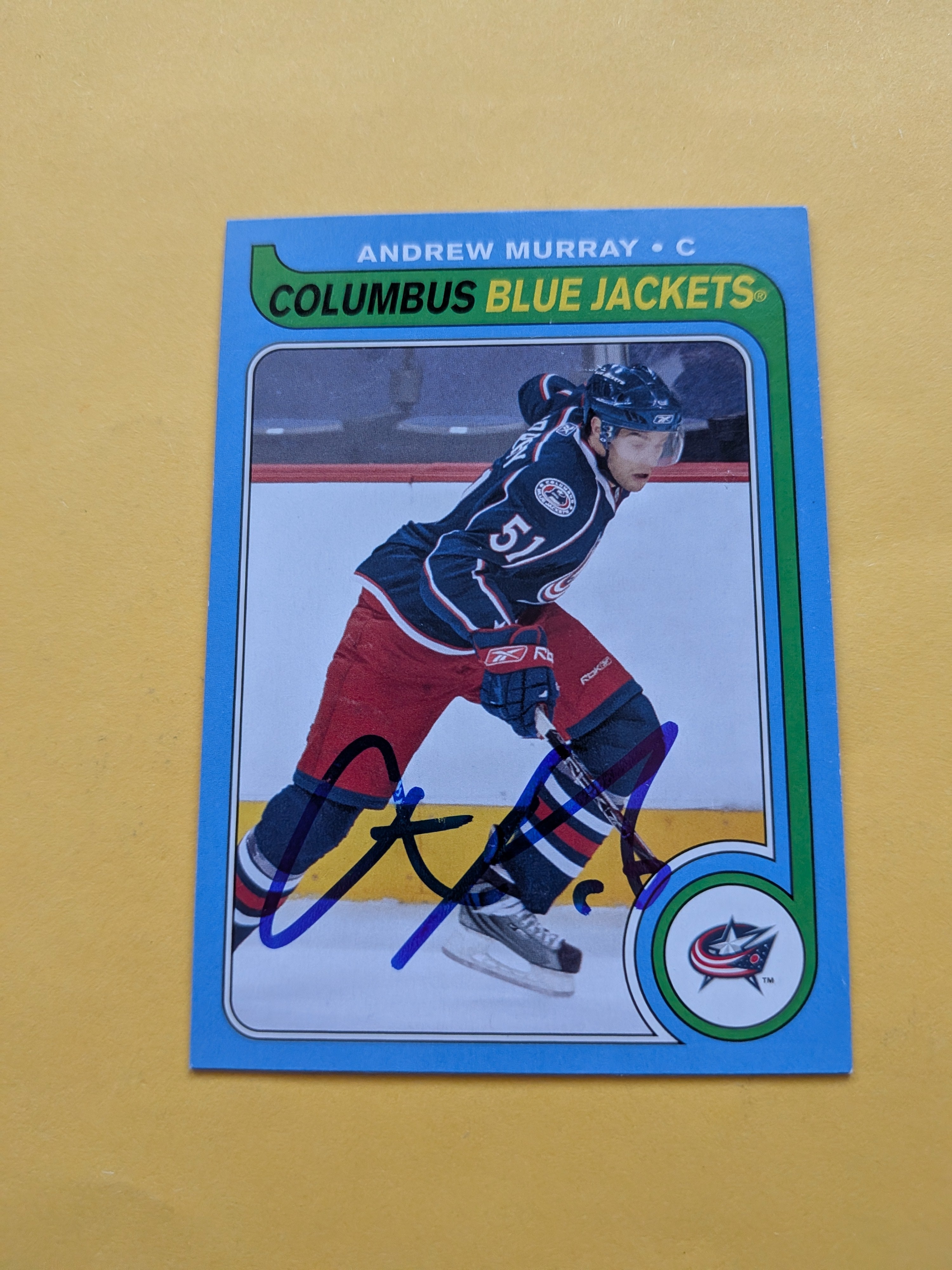 Andrew Murray Signed Columbus Blue Jackets Rookie Card A