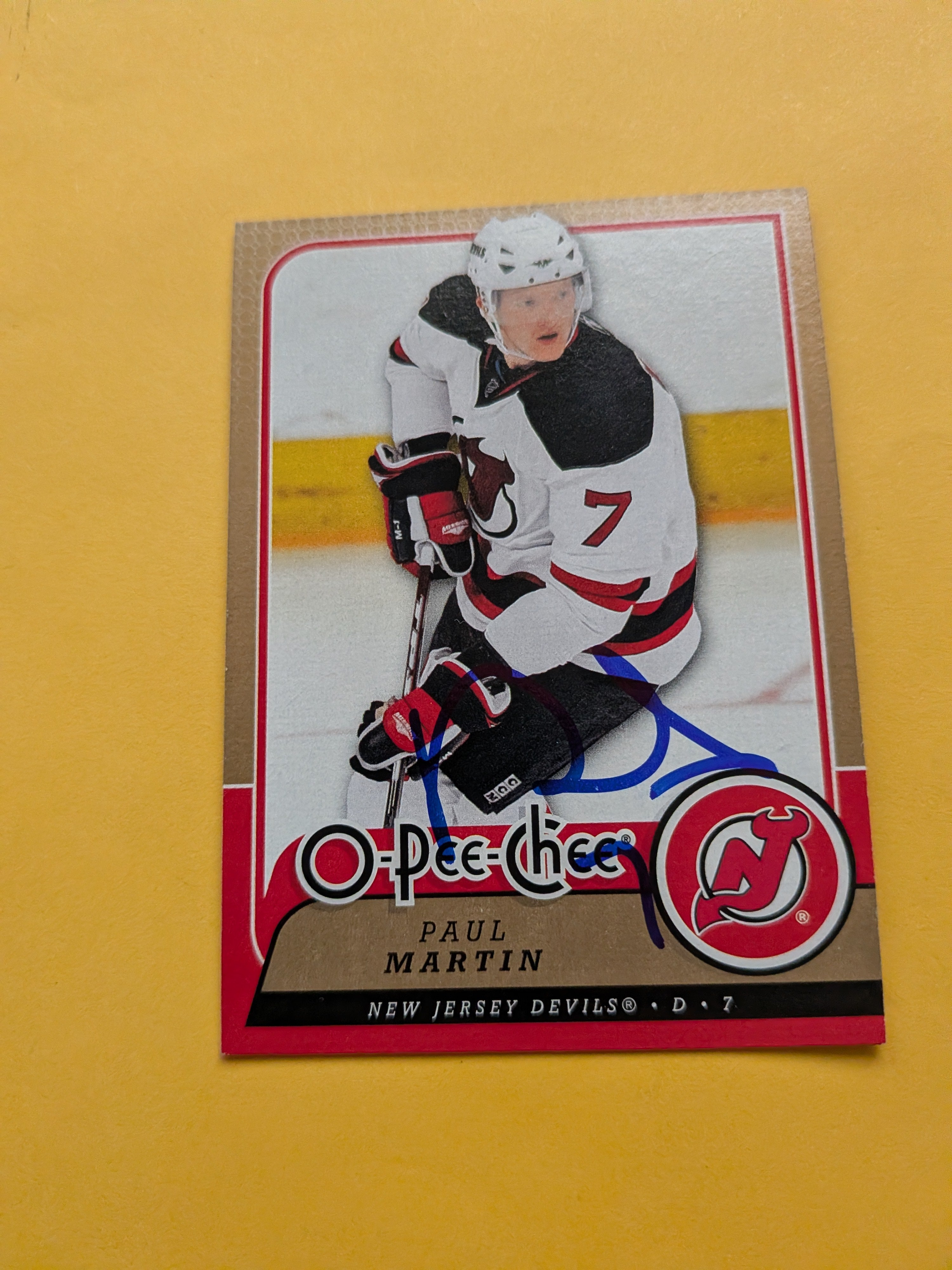 Paul Martin Signed New Jersey Devils Card C