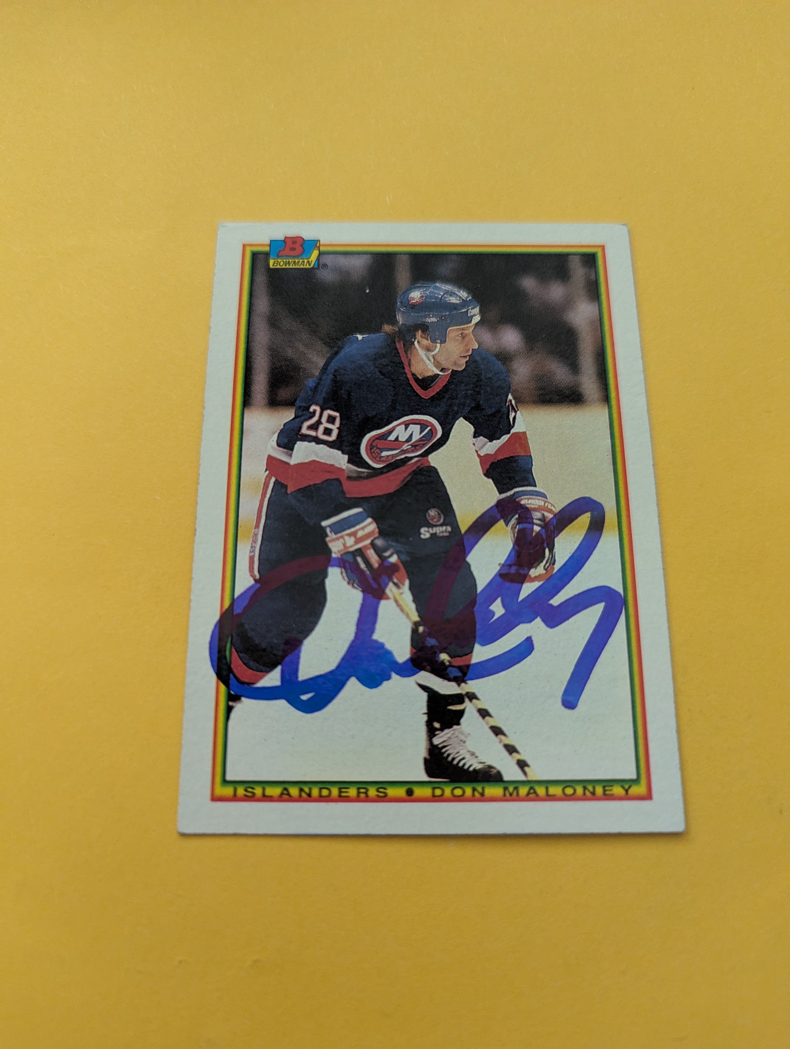 Don Maloney Signed New York Islanders Card