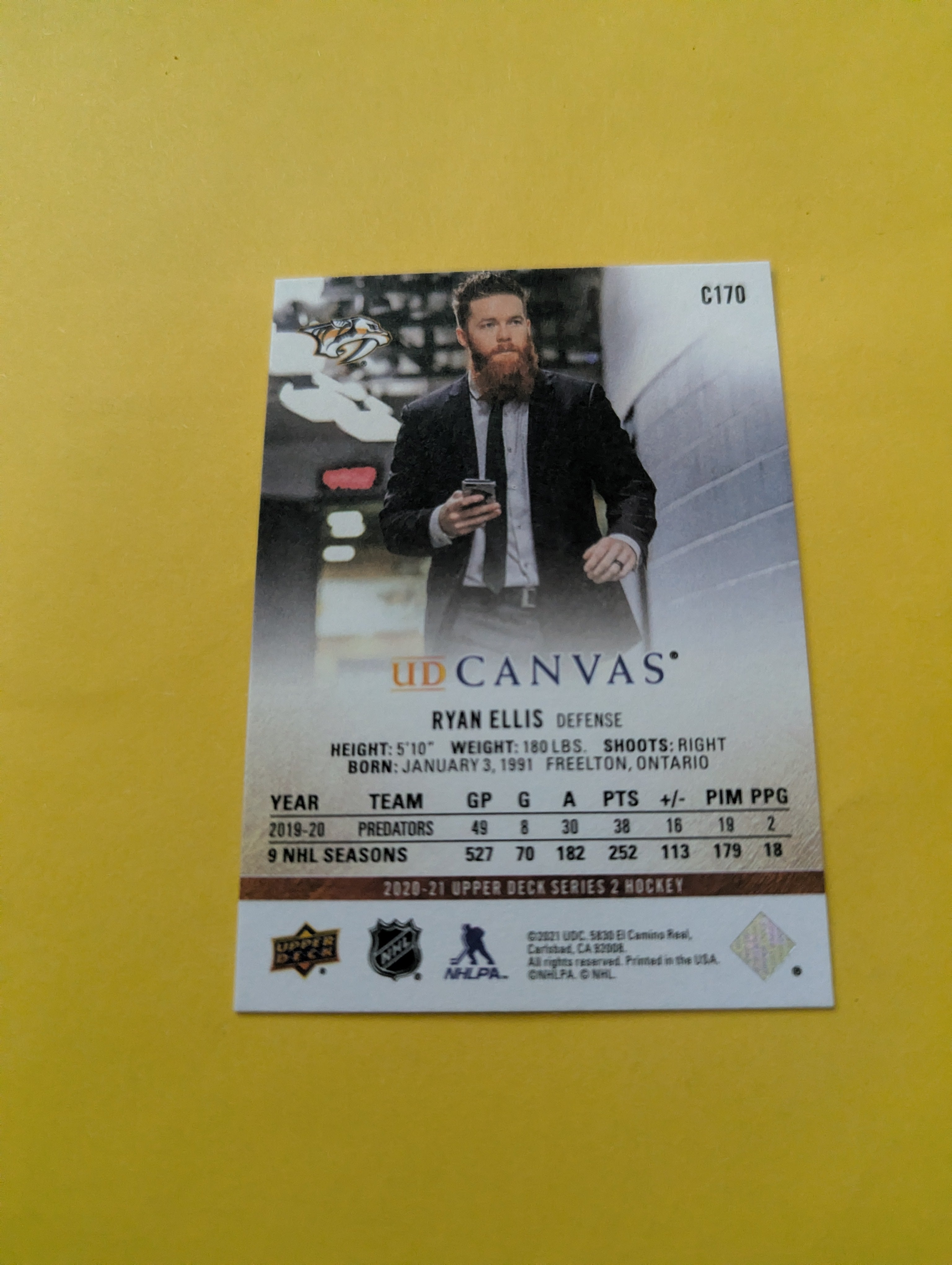 Ryan Ellis 20-21 Upper Deck UD Canvas Card
