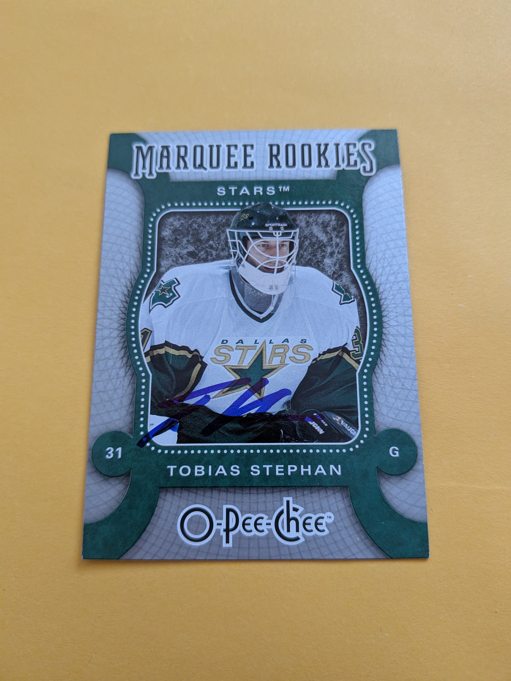 Tobias Stephan Signed Dallas Stars Rookie Card A