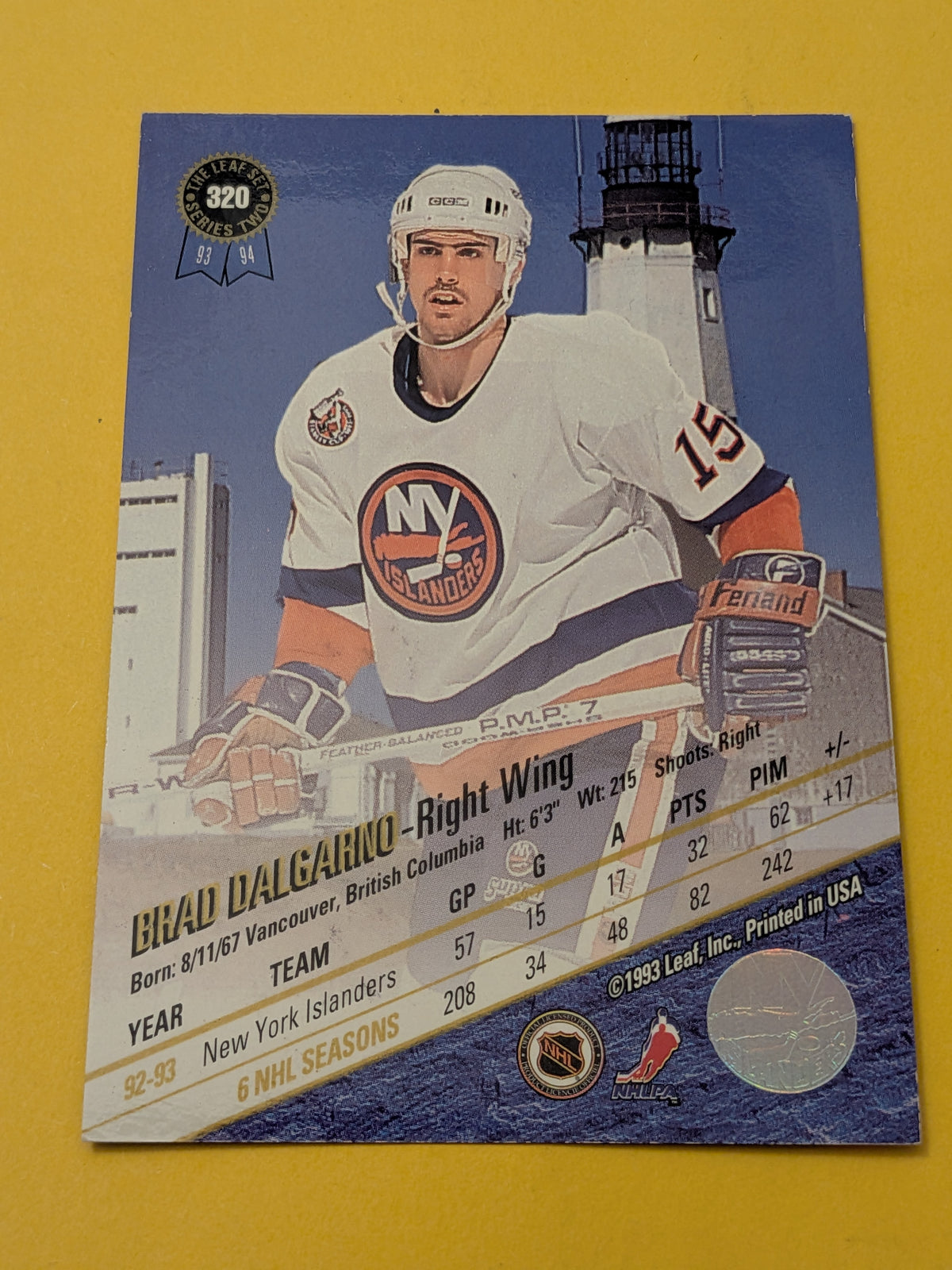 Brad Dalgarno Signed New York Islanders Card C