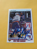 Mark Hardy Signed New York Rangers Card A