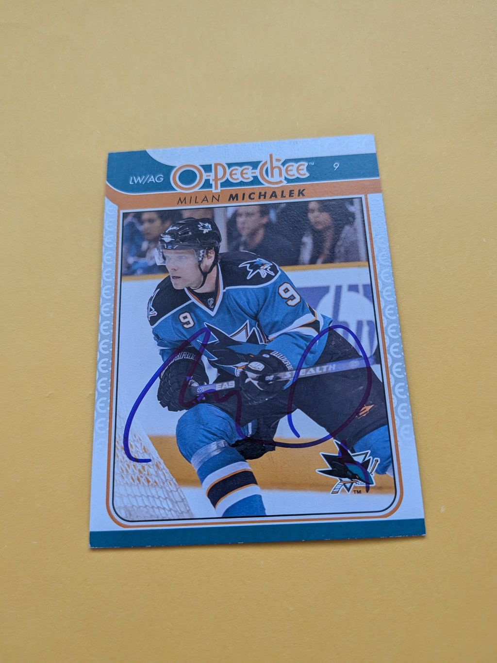 Milan Michalek Signed San Jose Sharks Card D