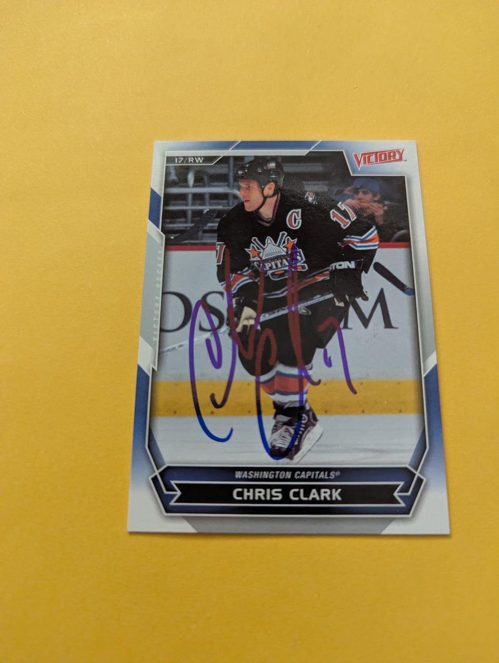 Chris Clark Signed Washington Capitals Card