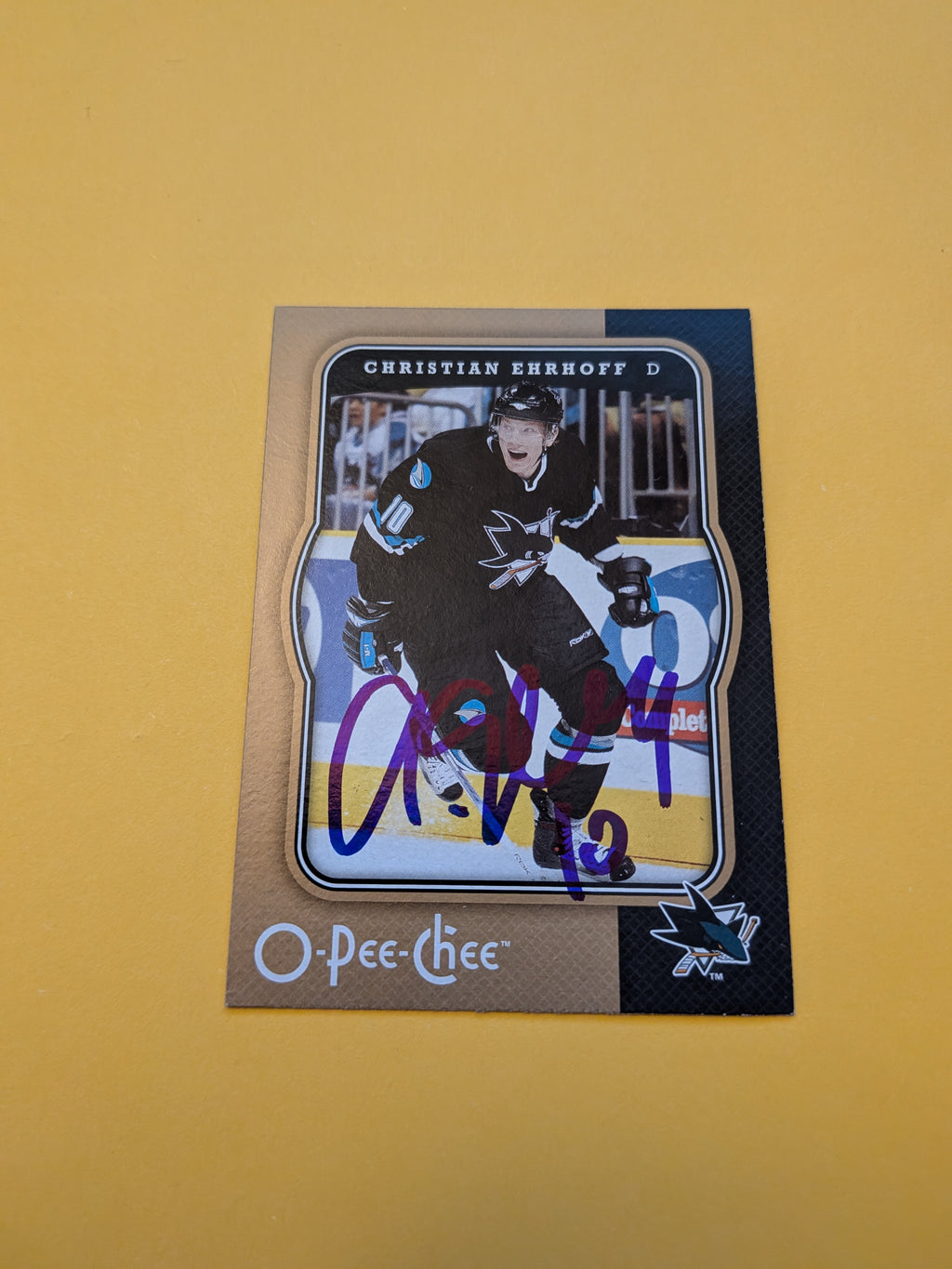 Christian Ehrhoff Signed San Jose Sharks Card D