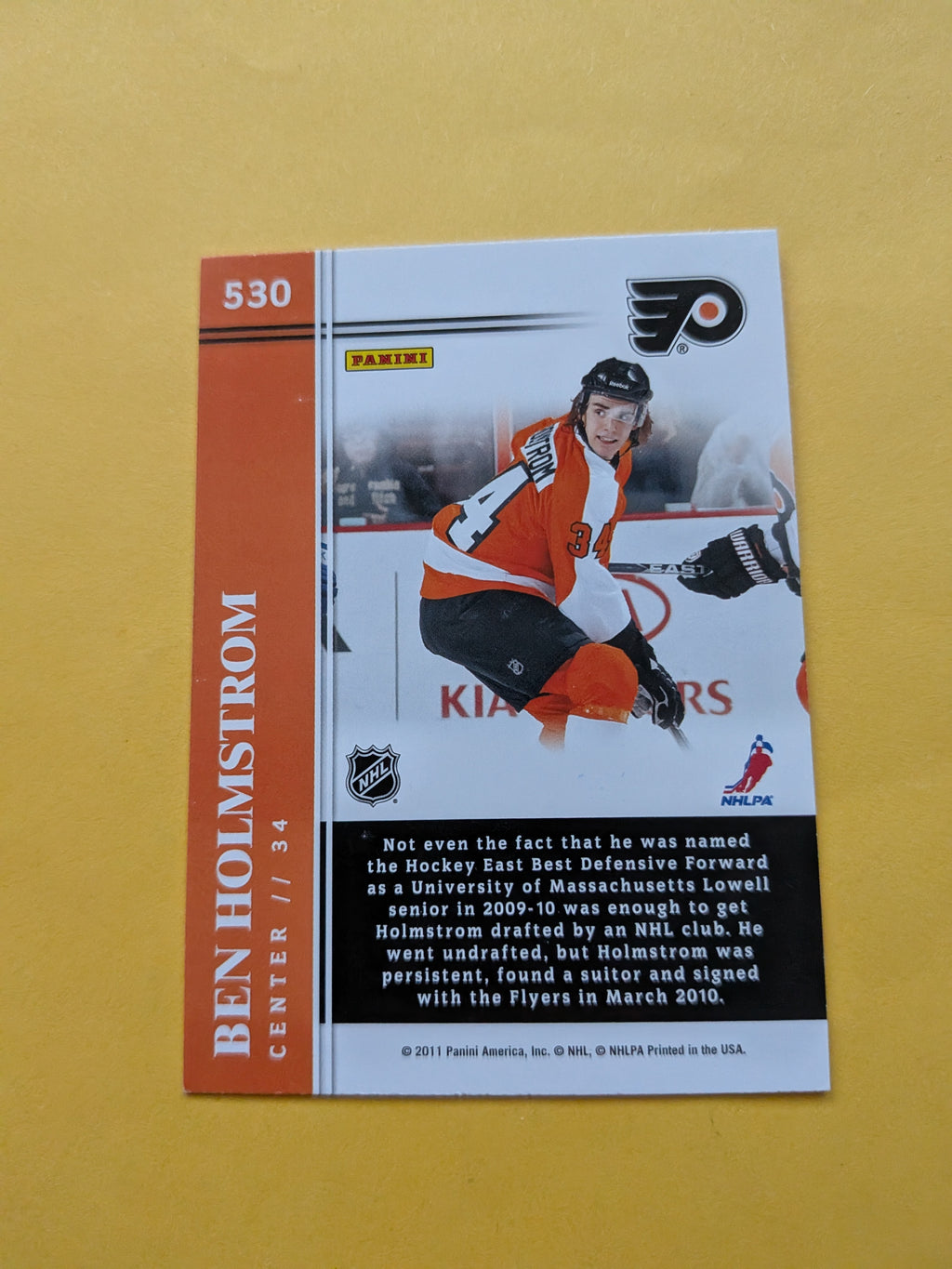 Ben Holmstrom Signed Philadelphia Flyers Rookie Card D