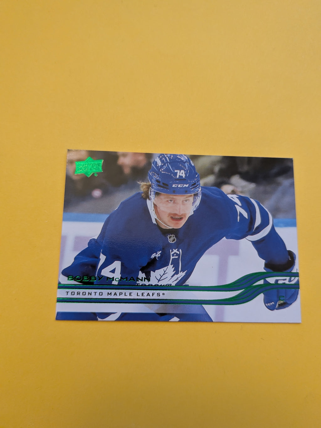 Bobby McMann 25-26 Upper Deck Green Holiday Card