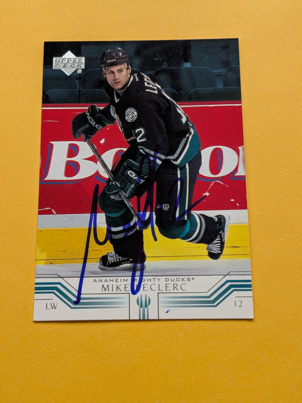 Mike Leclerc Signed Anaheim Ducks Card B