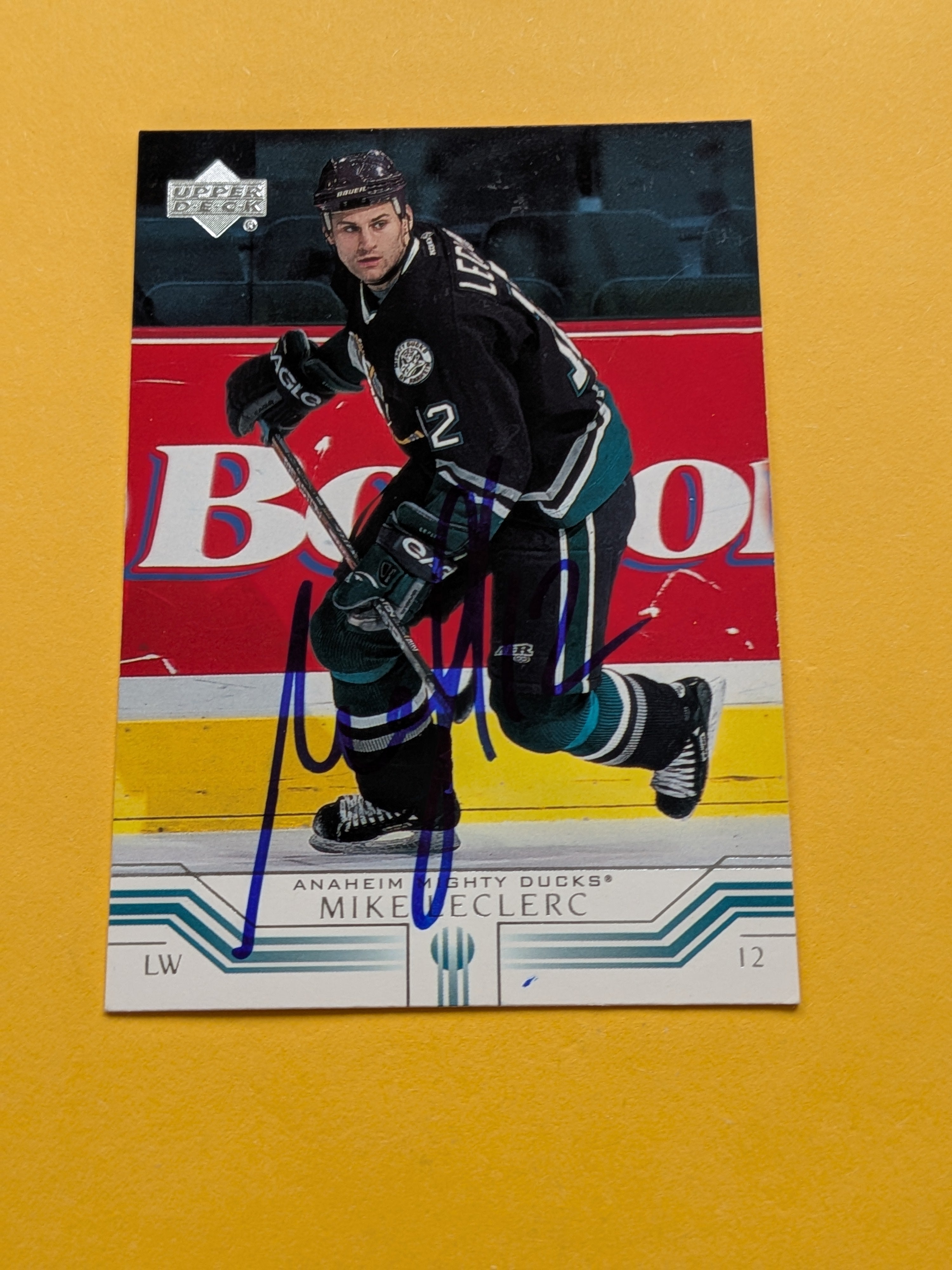 Mike Leclerc Signed Anaheim Ducks Card B